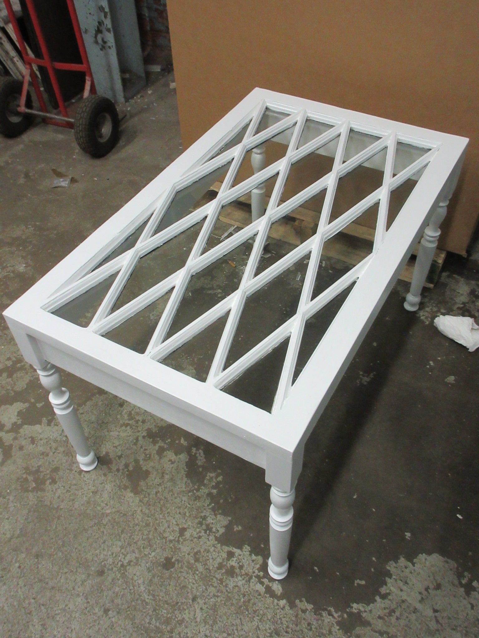 Repurposed Diamond Window Top Table