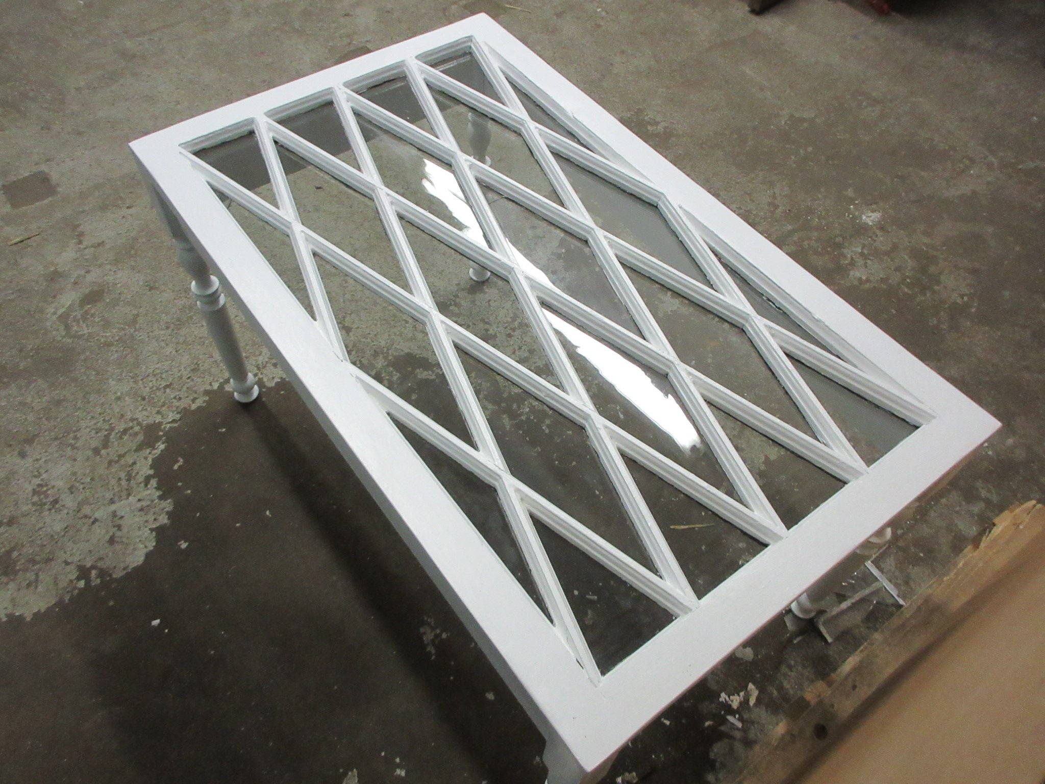 Repurposed Diamond Window Top Table