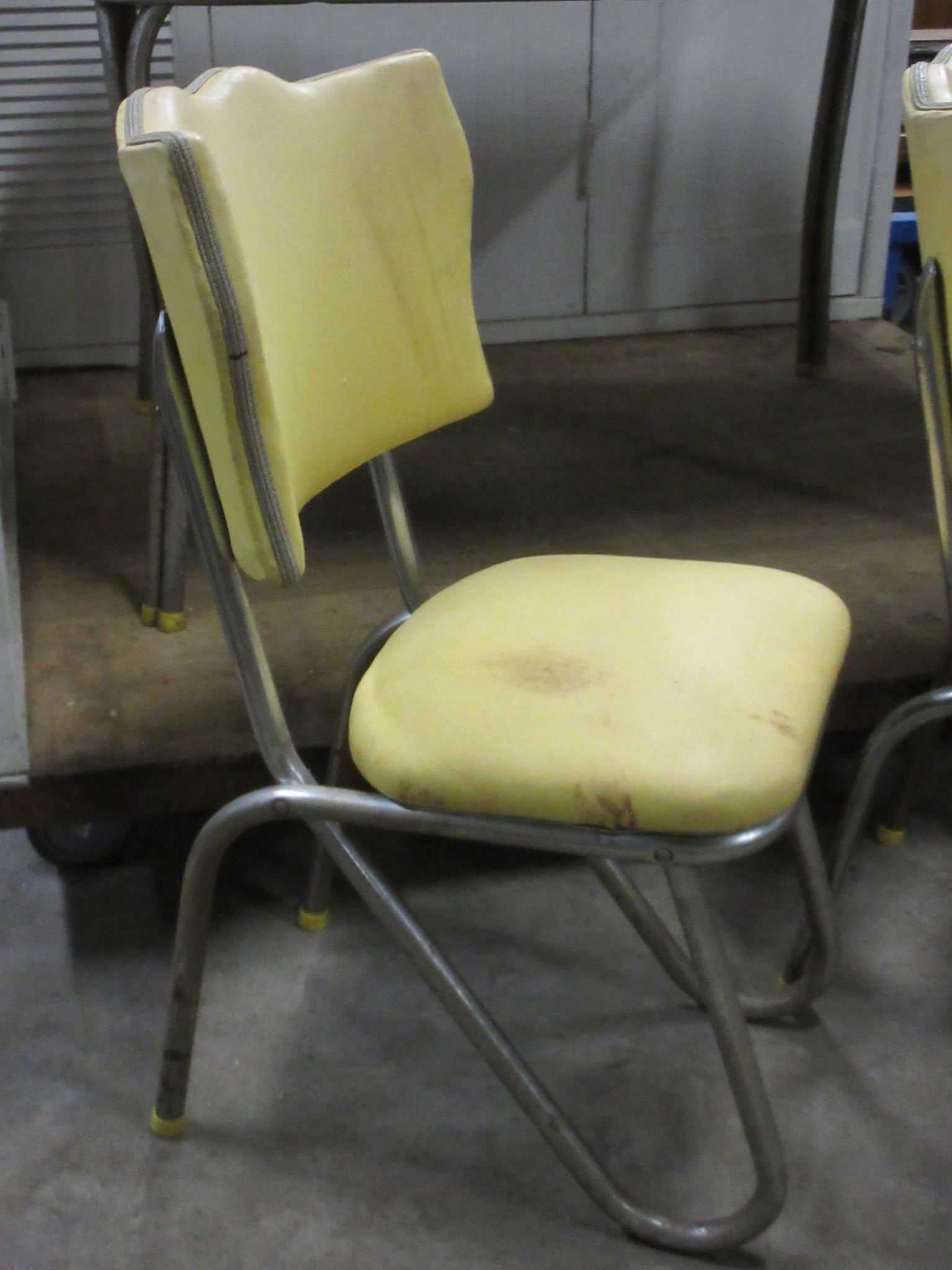 Vintage Kitchen Table with Two Vinyl Chairs