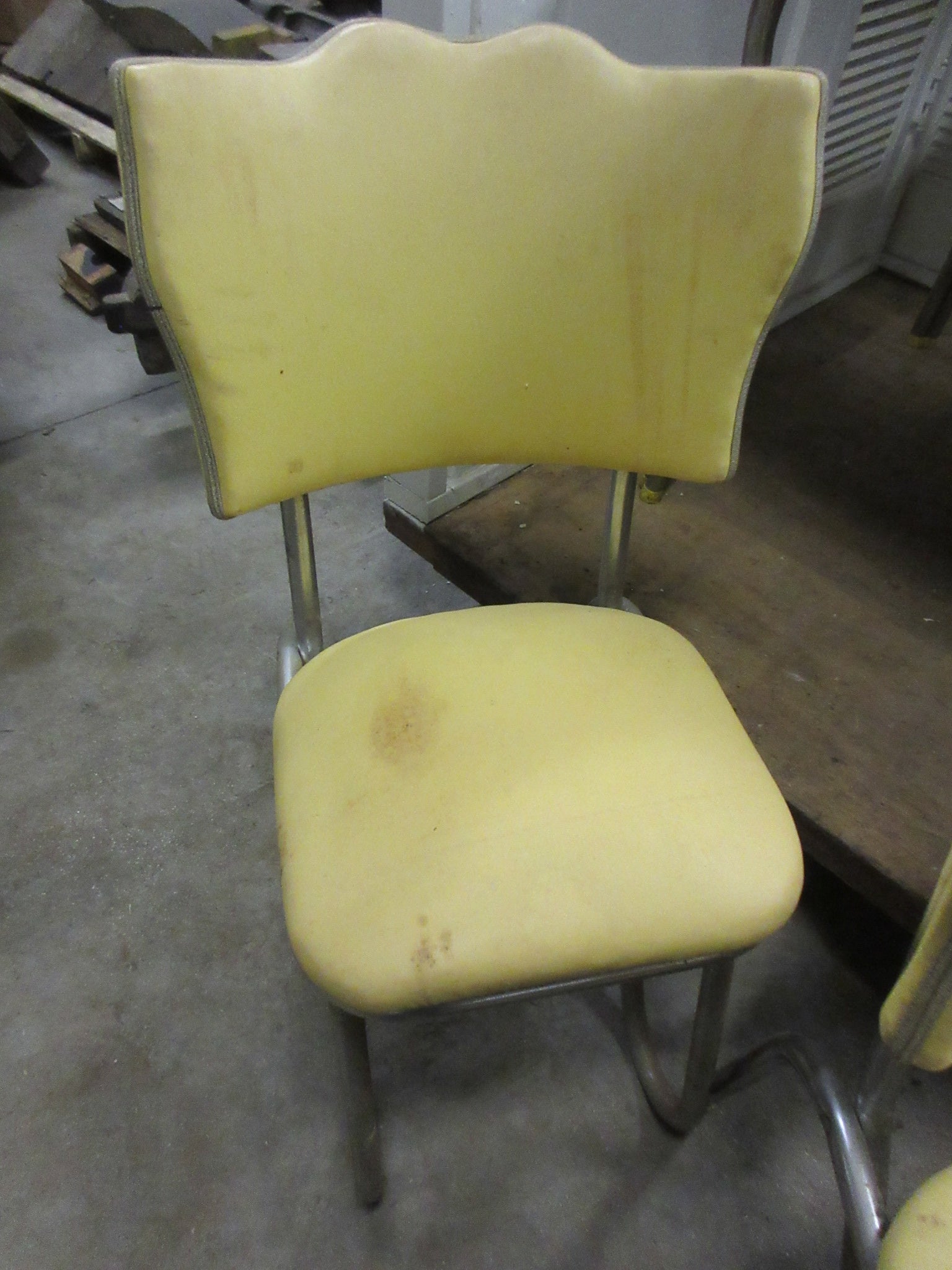 Vintage Kitchen Table with Two Vinyl Chairs