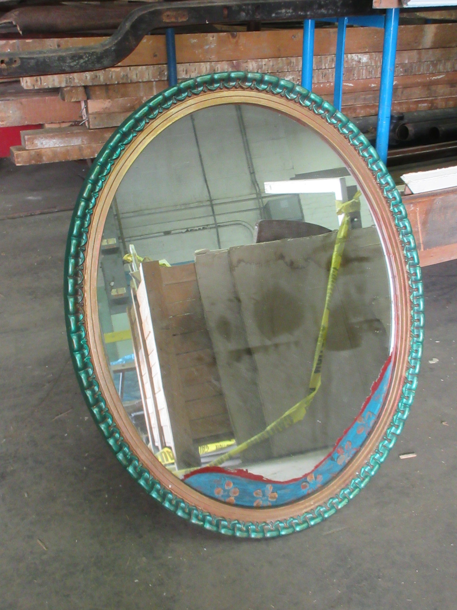 Metallic Teal Wall Mirror