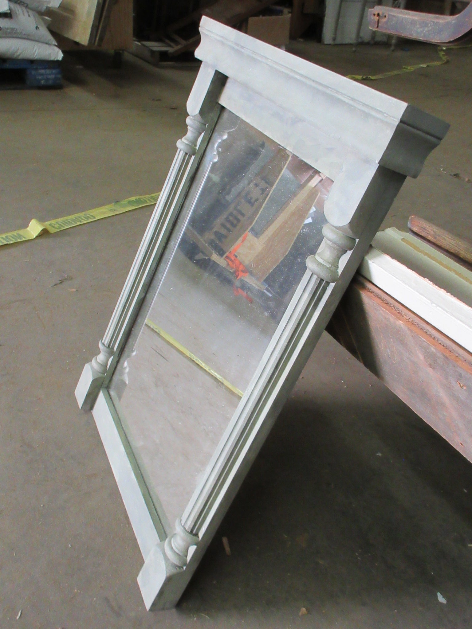 Distressed Grey Wall Mirror