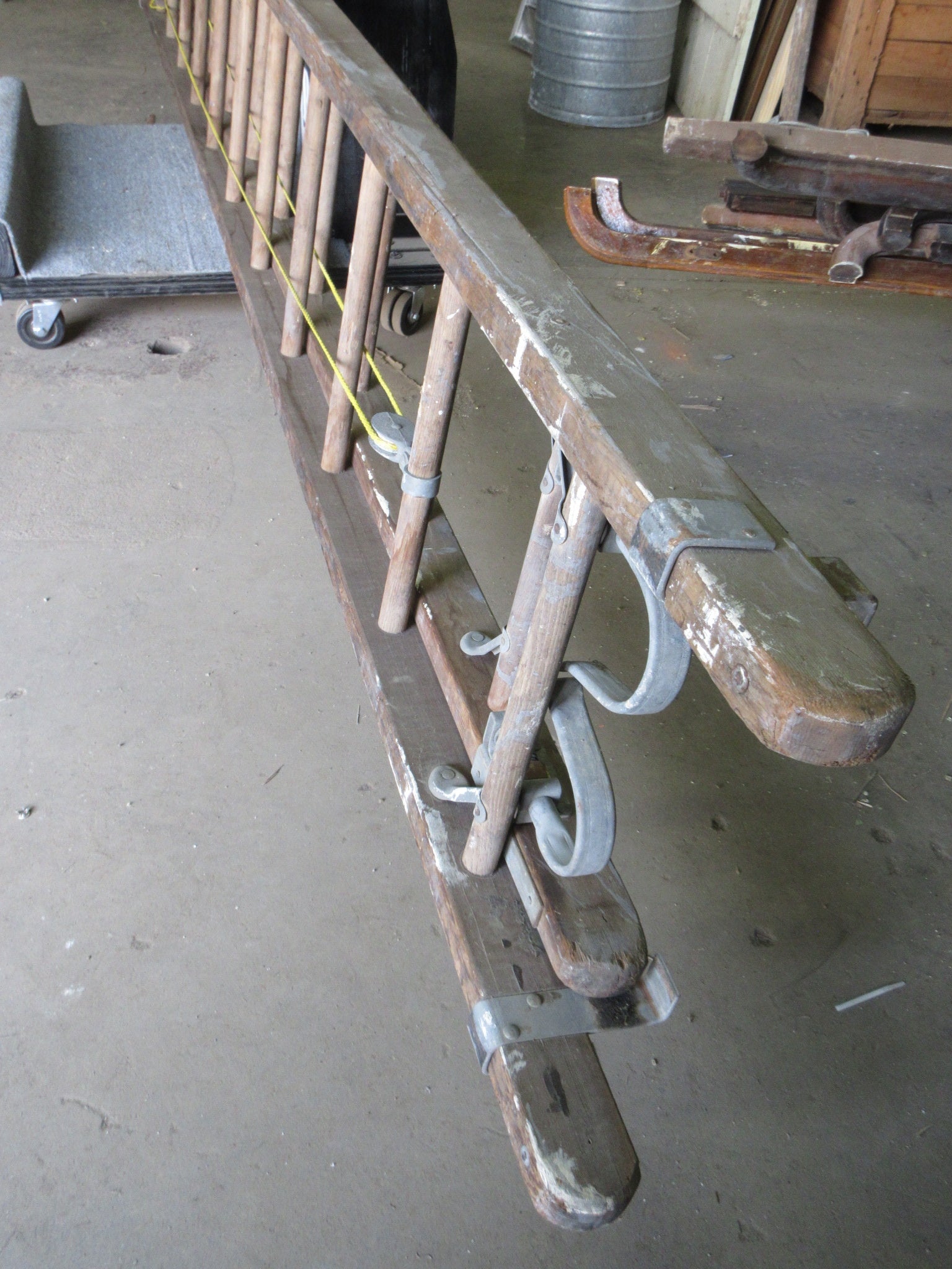 Vintage Extendable 24' Wooden Ladder (DISPLAY ONLY)