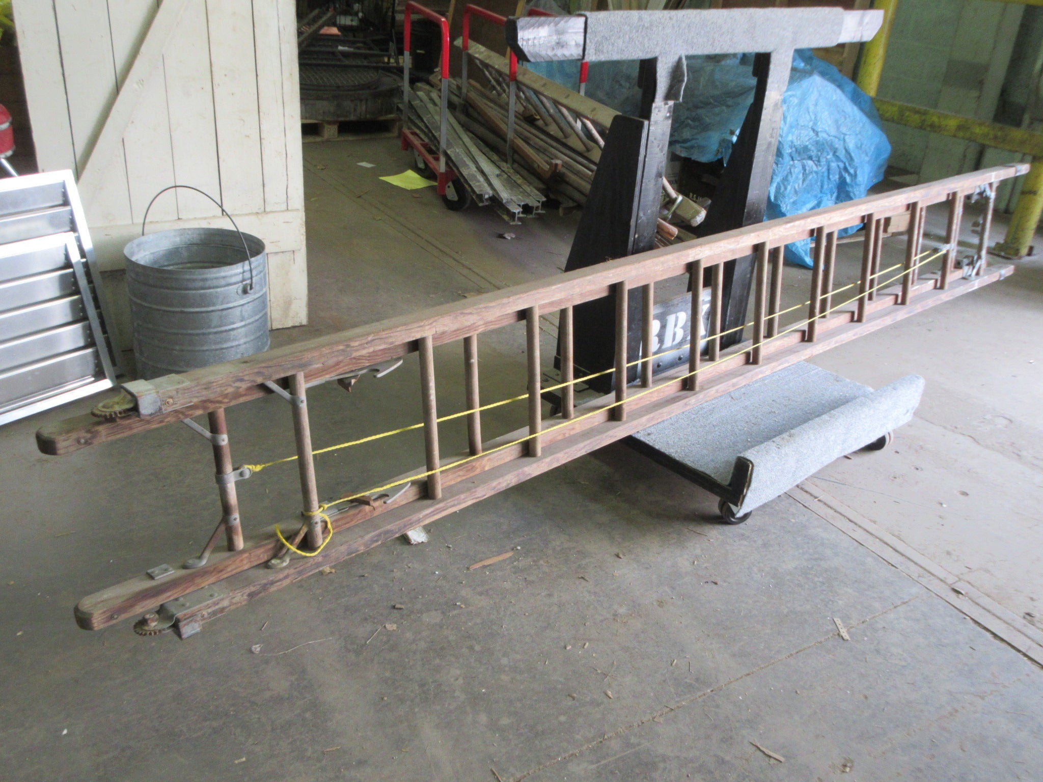 Vintage Extendable 24' Wooden Ladder (DISPLAY ONLY)