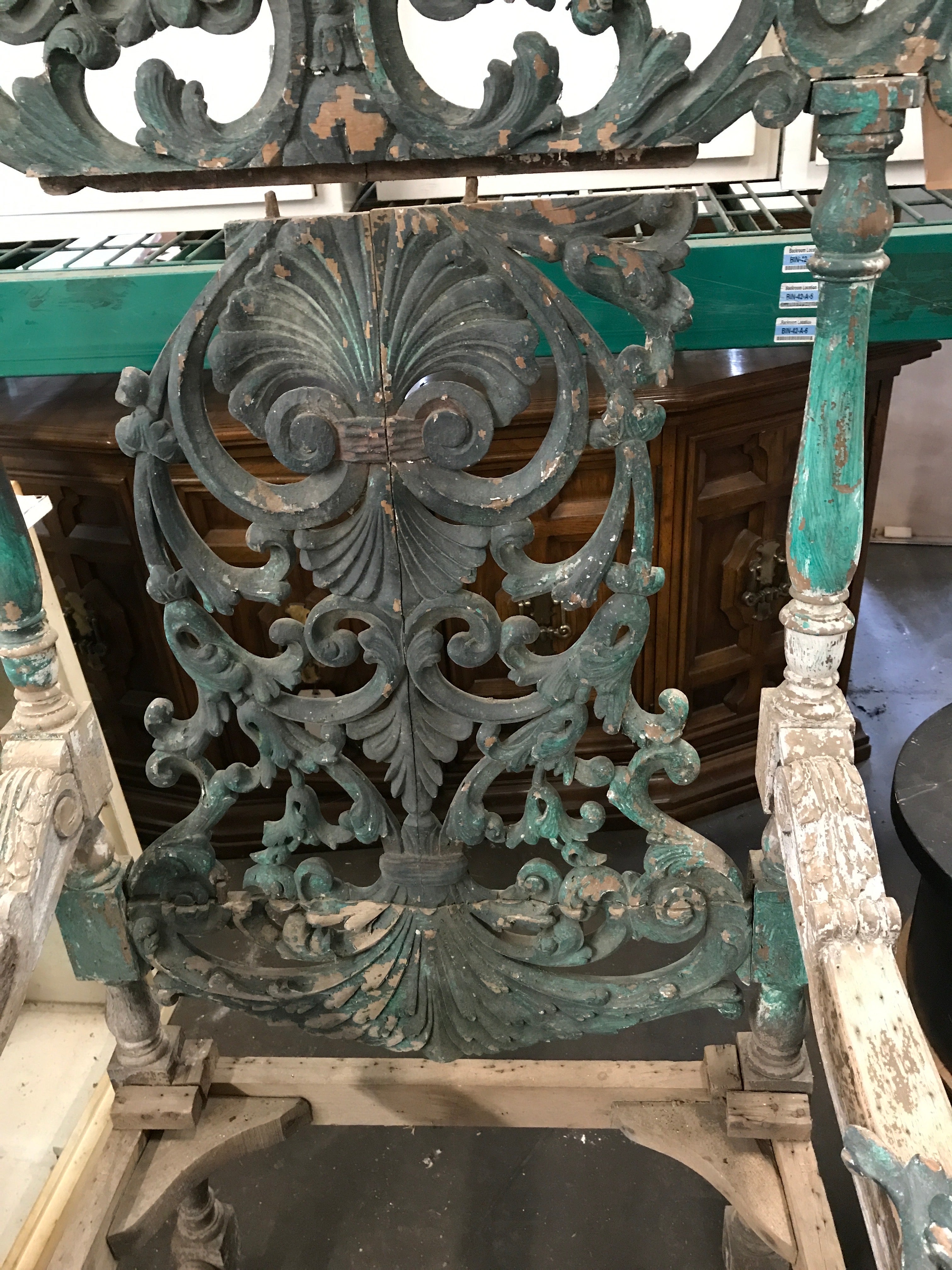 Large Carved Wood Chair
