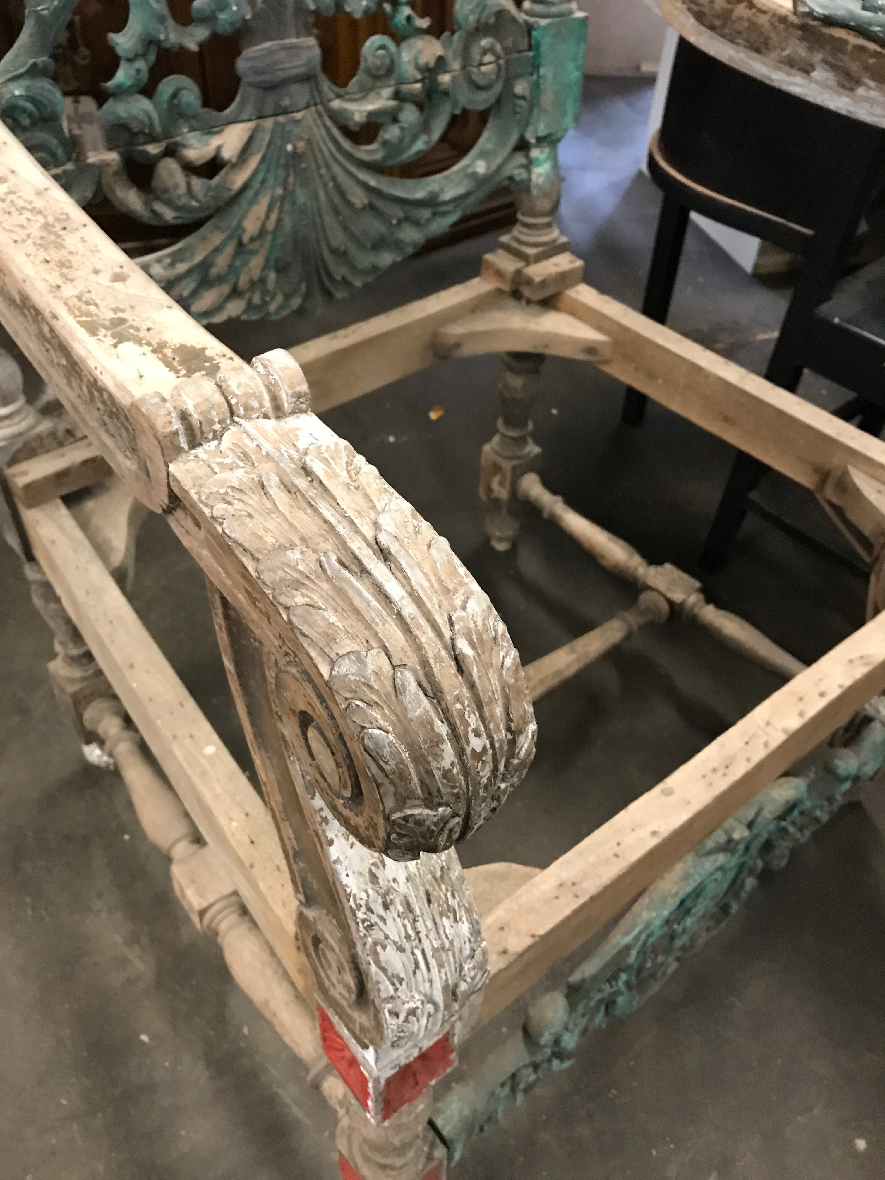 Large Carved Wood Chair