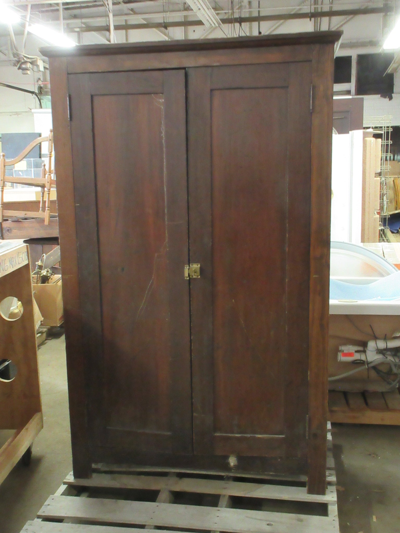 Vintage Two Door Cabinet with Brass Latch