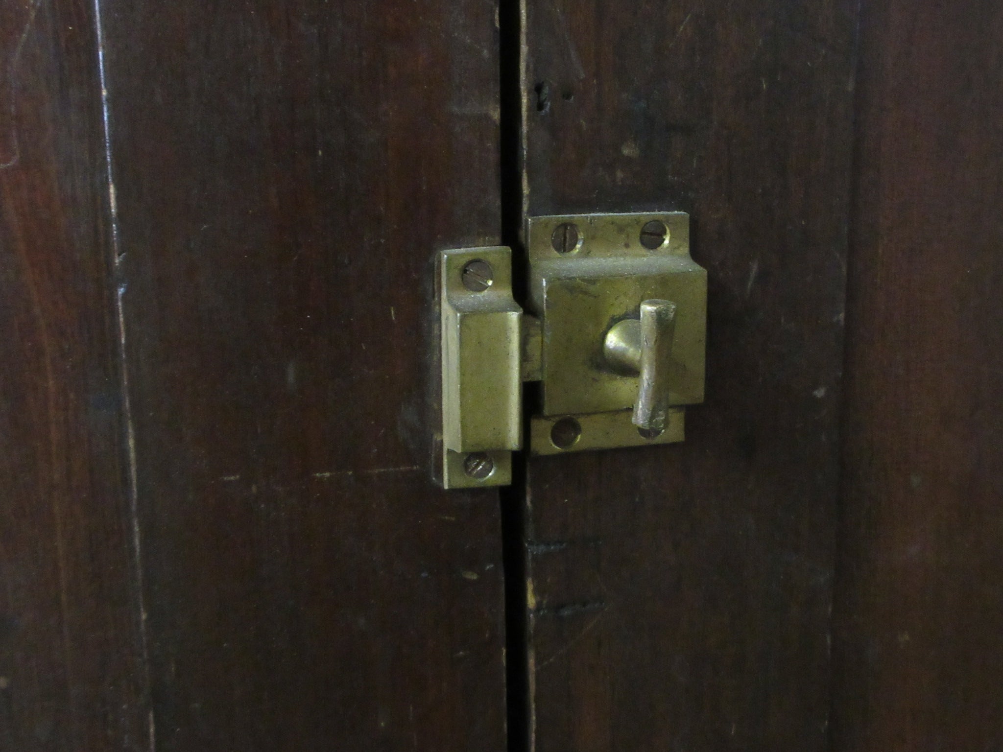 Vintage Two Door Cabinet with Brass Latch
