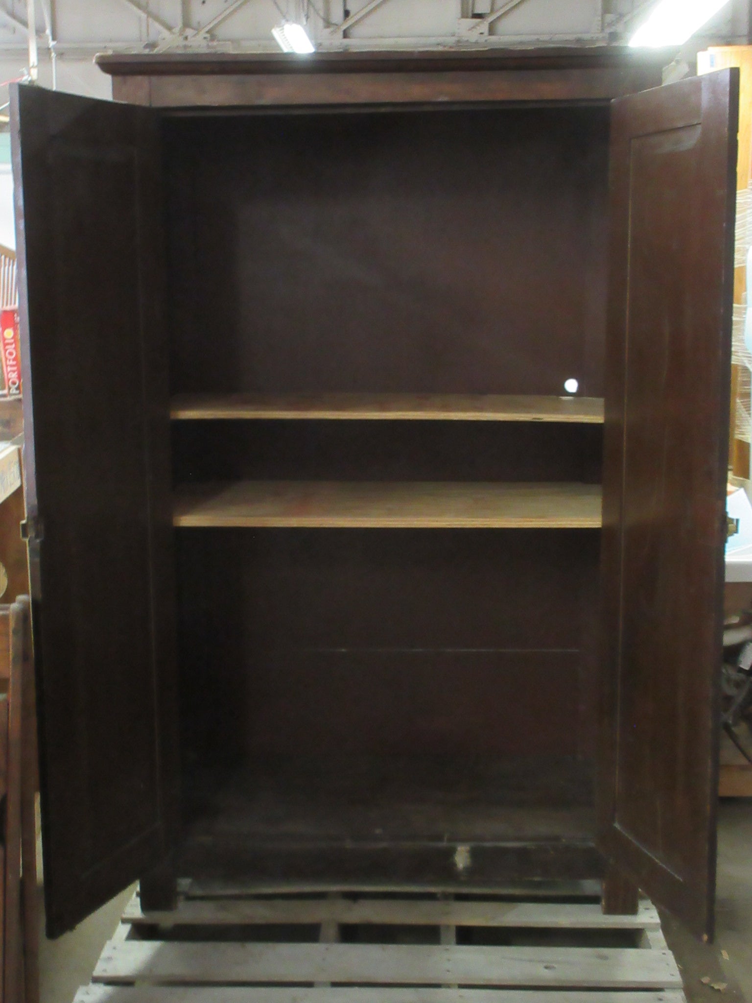 Vintage Two Door Cabinet with Brass Latch