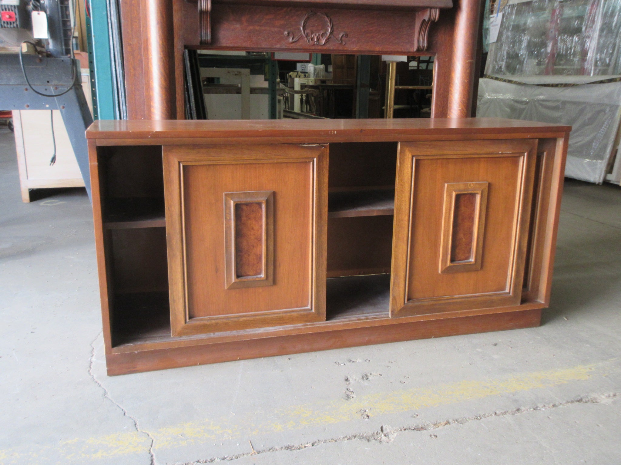 Mid Century Sliding Door Credenza Cabinet