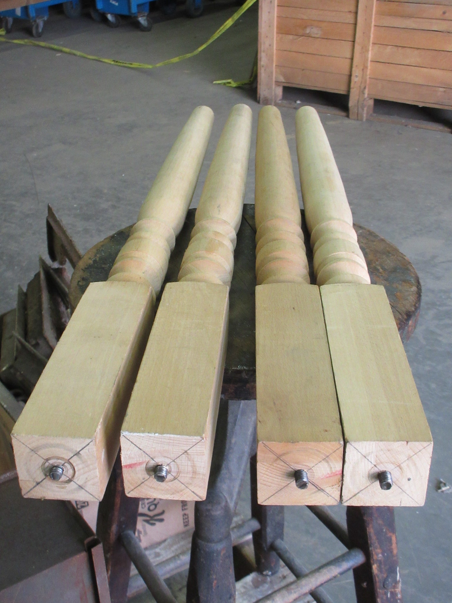 Set of Four Unfinished Wooden Table Legs