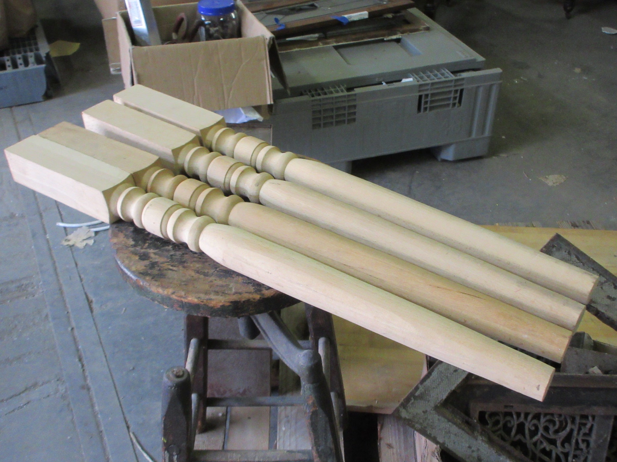Set of Four Unfinished Wooden Table Legs