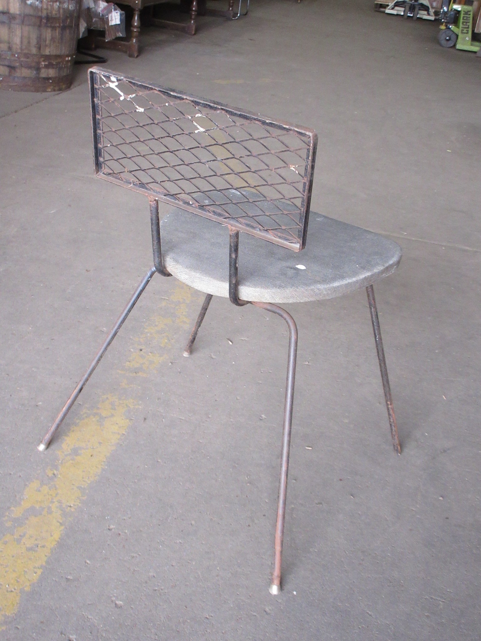 Vintage Mid Century Metal Frame Loroman Style Chair