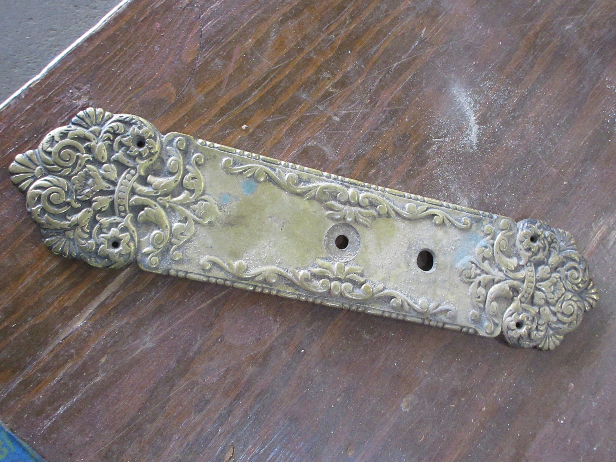Antique Brass Door Plate 16 1/4"