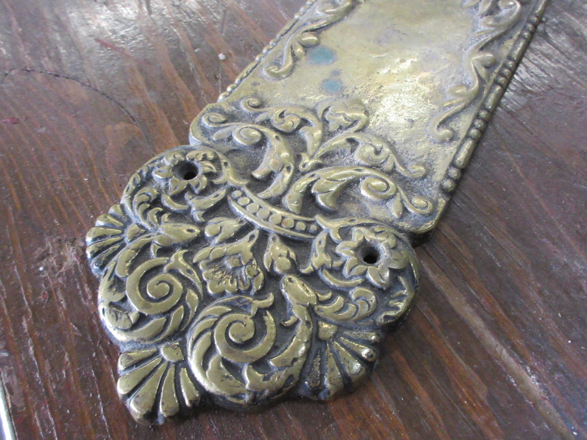 Antique Brass Door Plate 16 1/4"