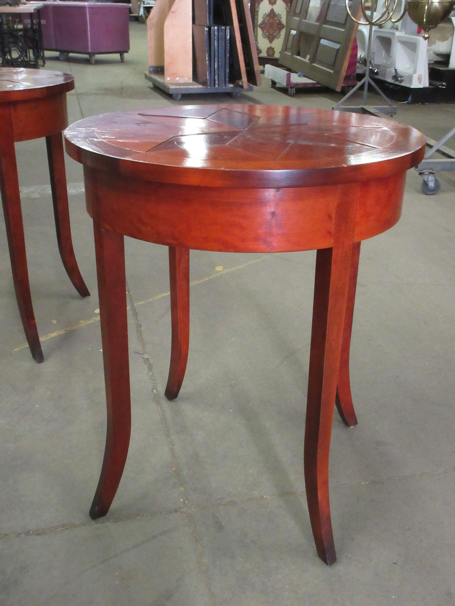 Round Side Table with Drawer