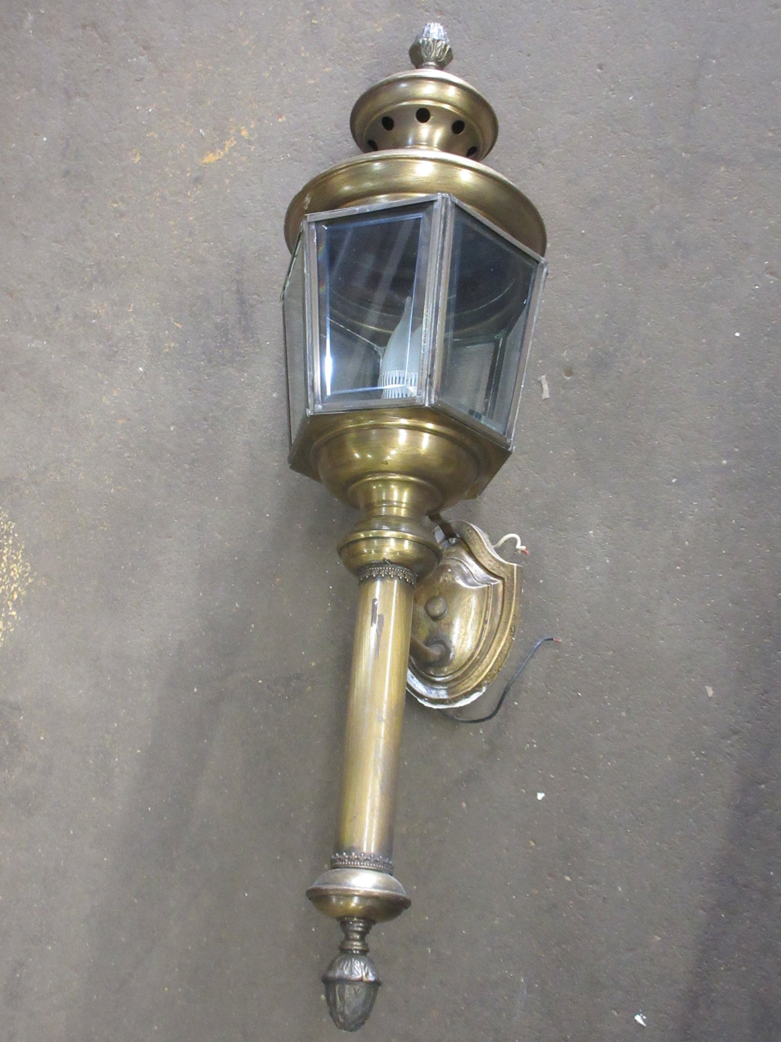 Brass Wall Sconce with Finial