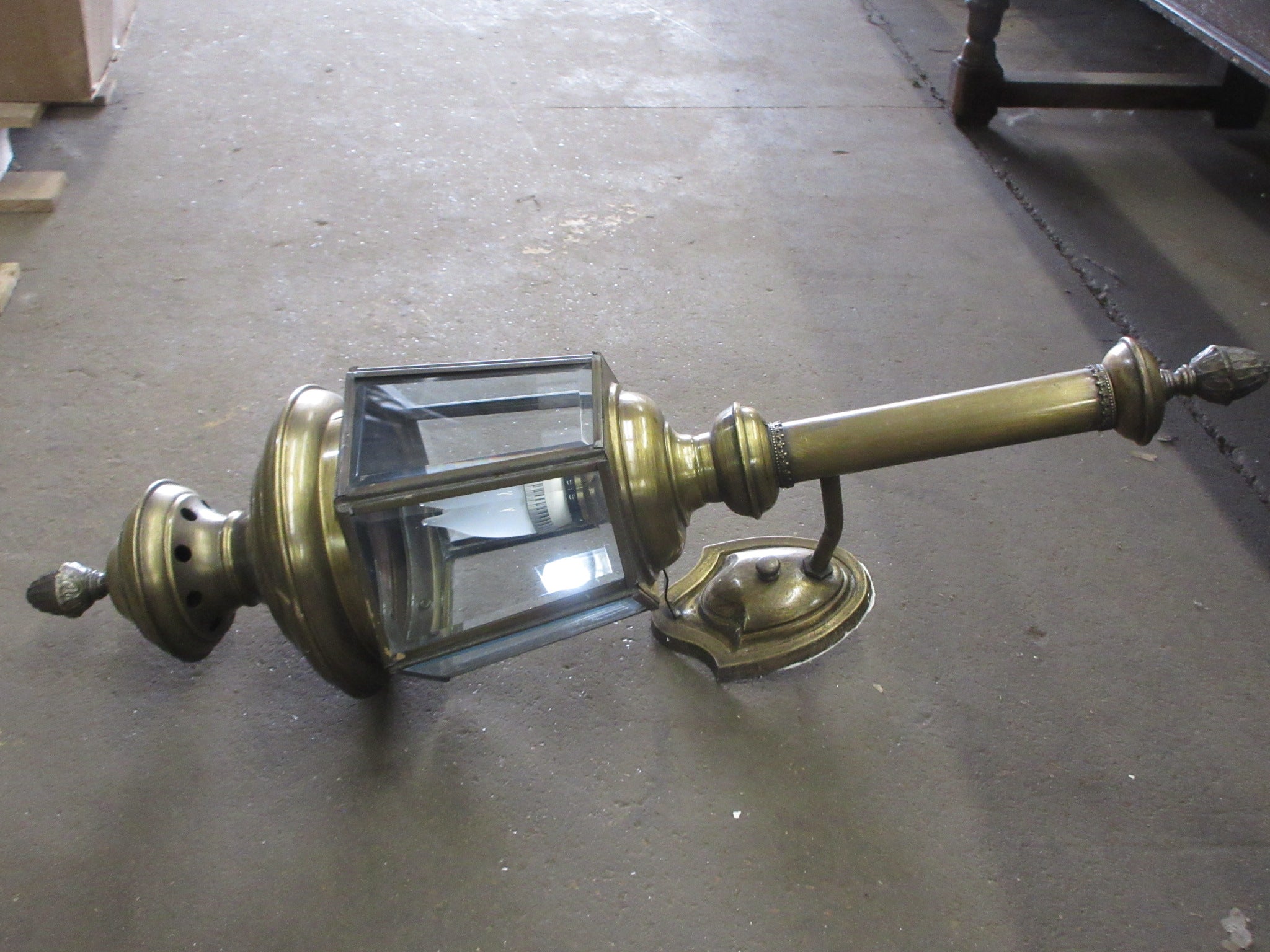 Brass Wall Sconce with Finial