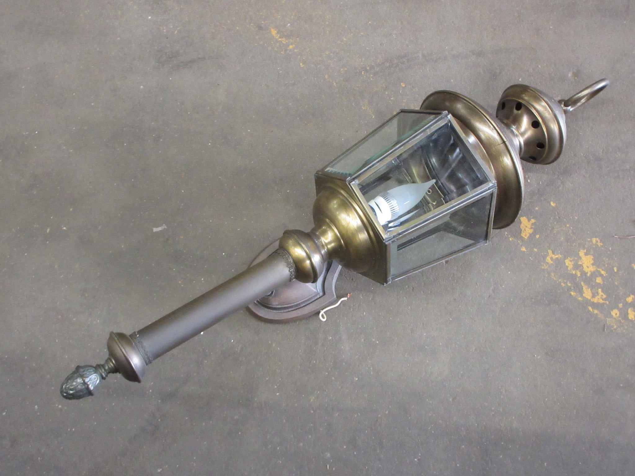 Brass Wall Sconce with Ring Finial