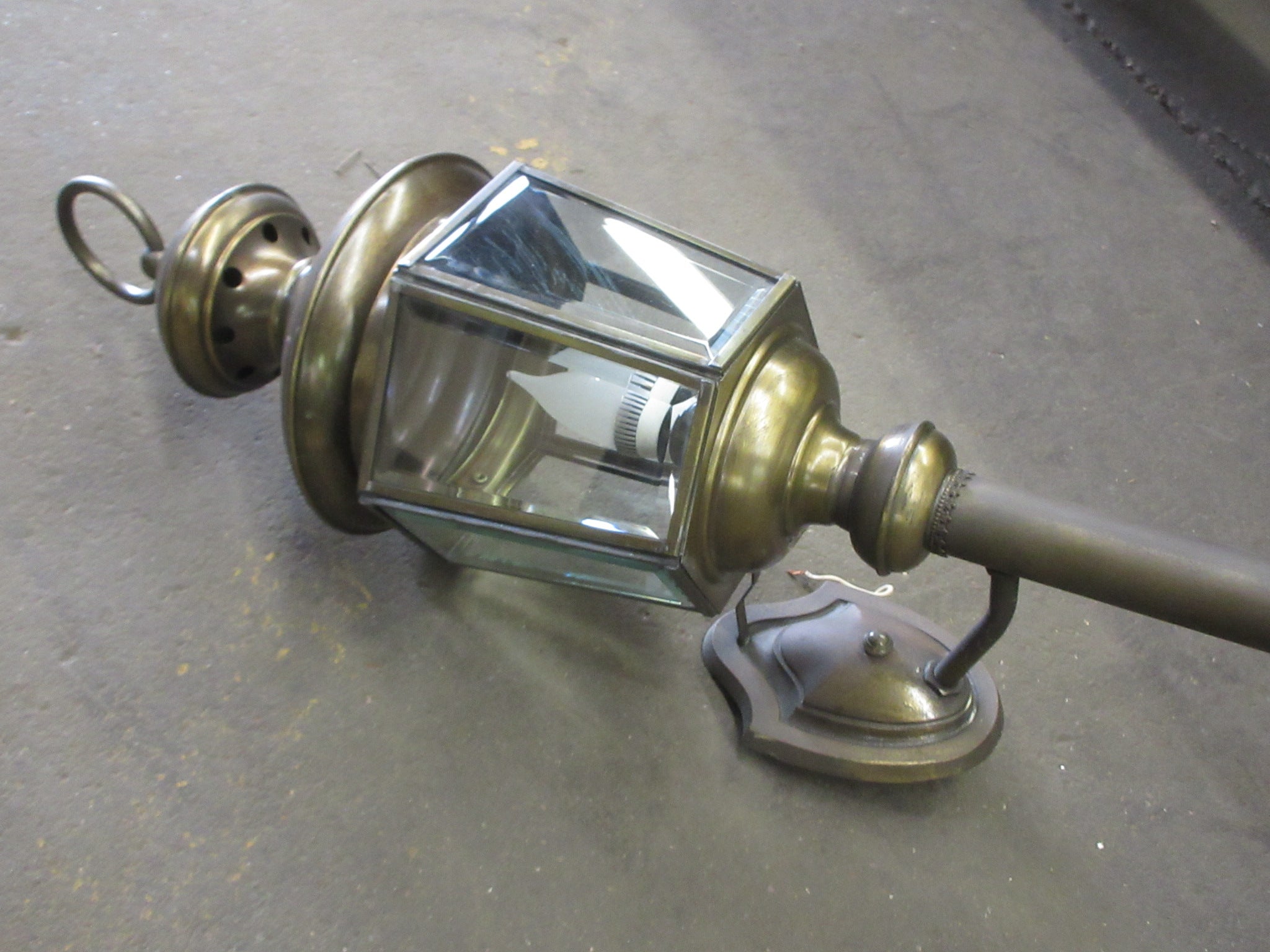 Brass Wall Sconce with Ring Finial