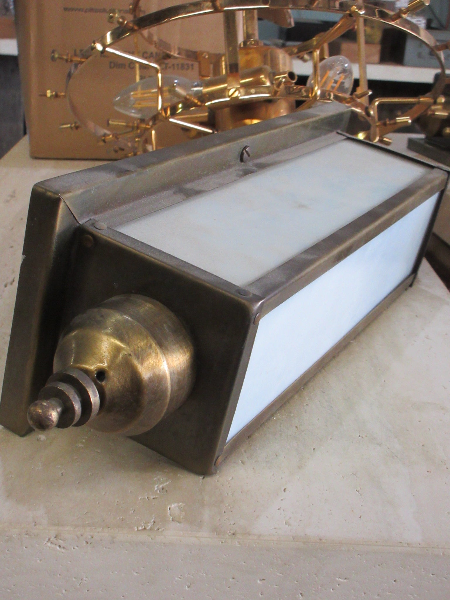 Vintage Brass Bar Light Fixture