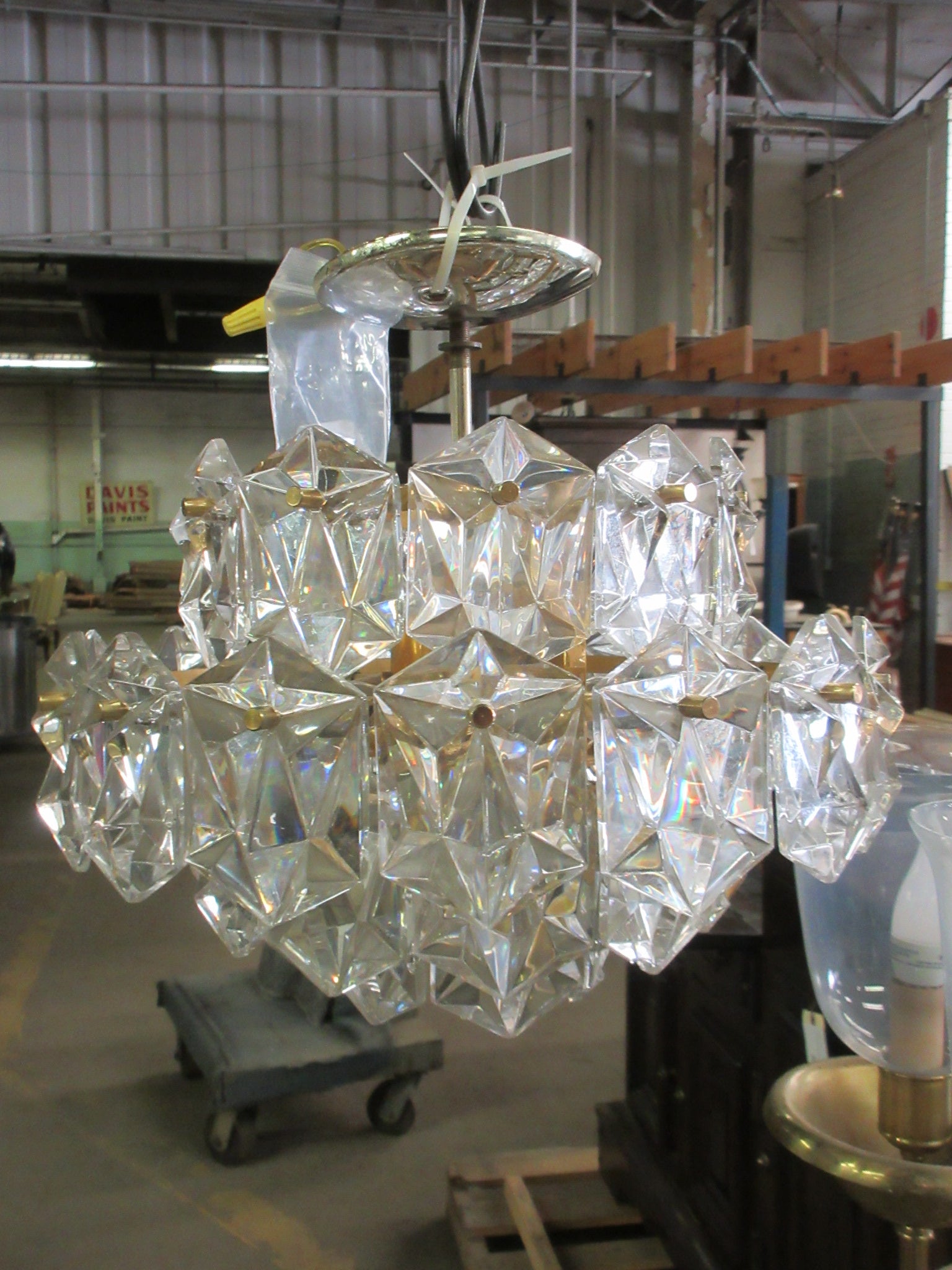 Faceted Crystal Tiered Chandelier