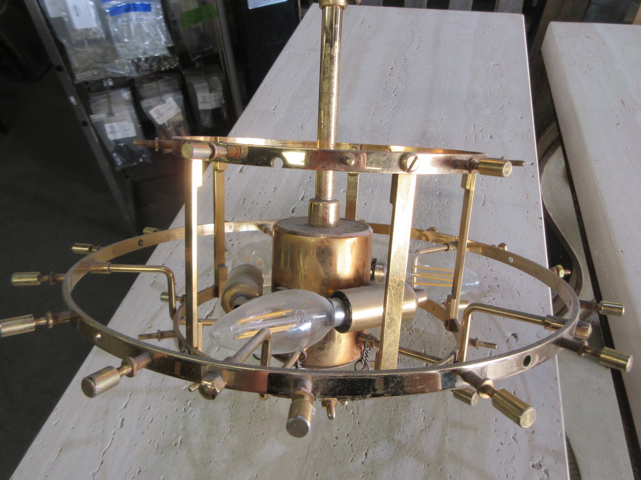 Brass Pendant Chandelier (No crystals)