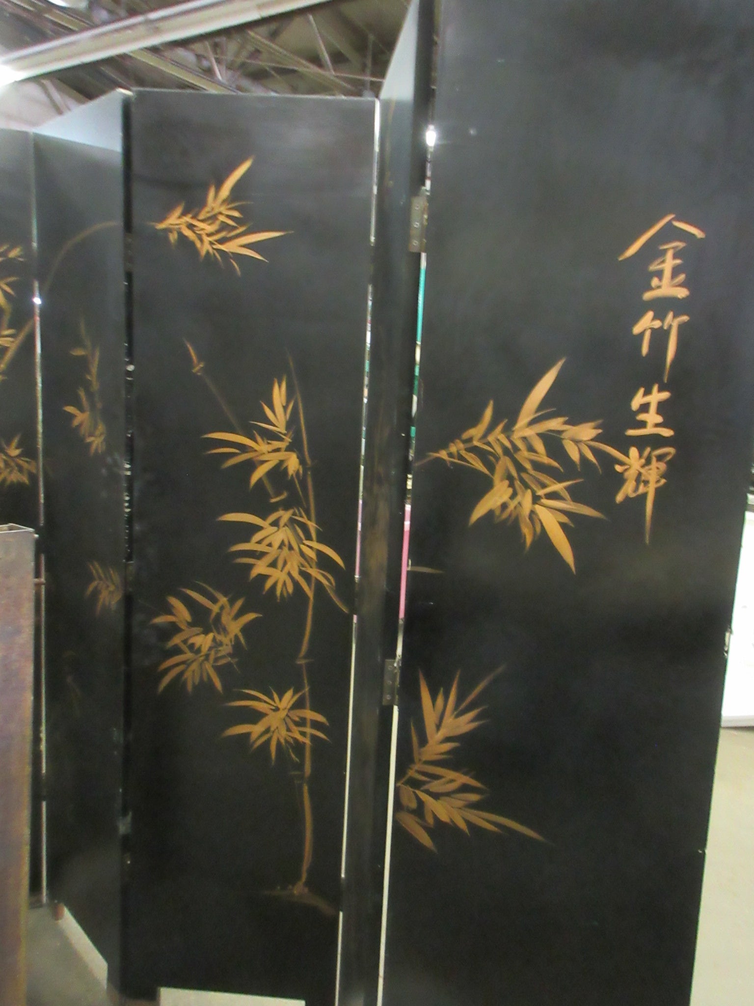 Vintage Six Panel Hand Painted Room Divider