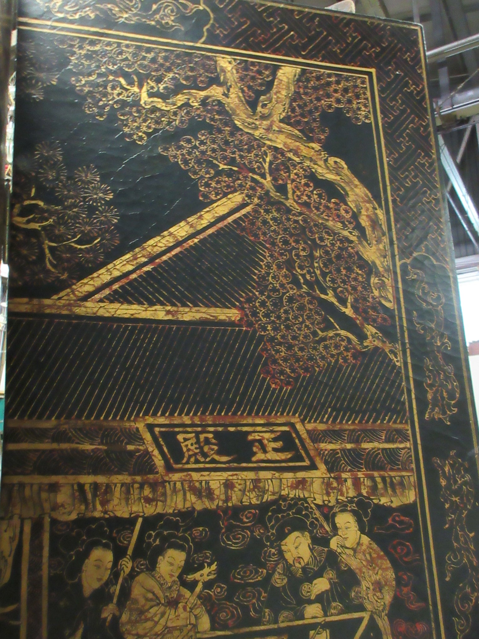 Vintage Six Panel Hand Painted Room Divider