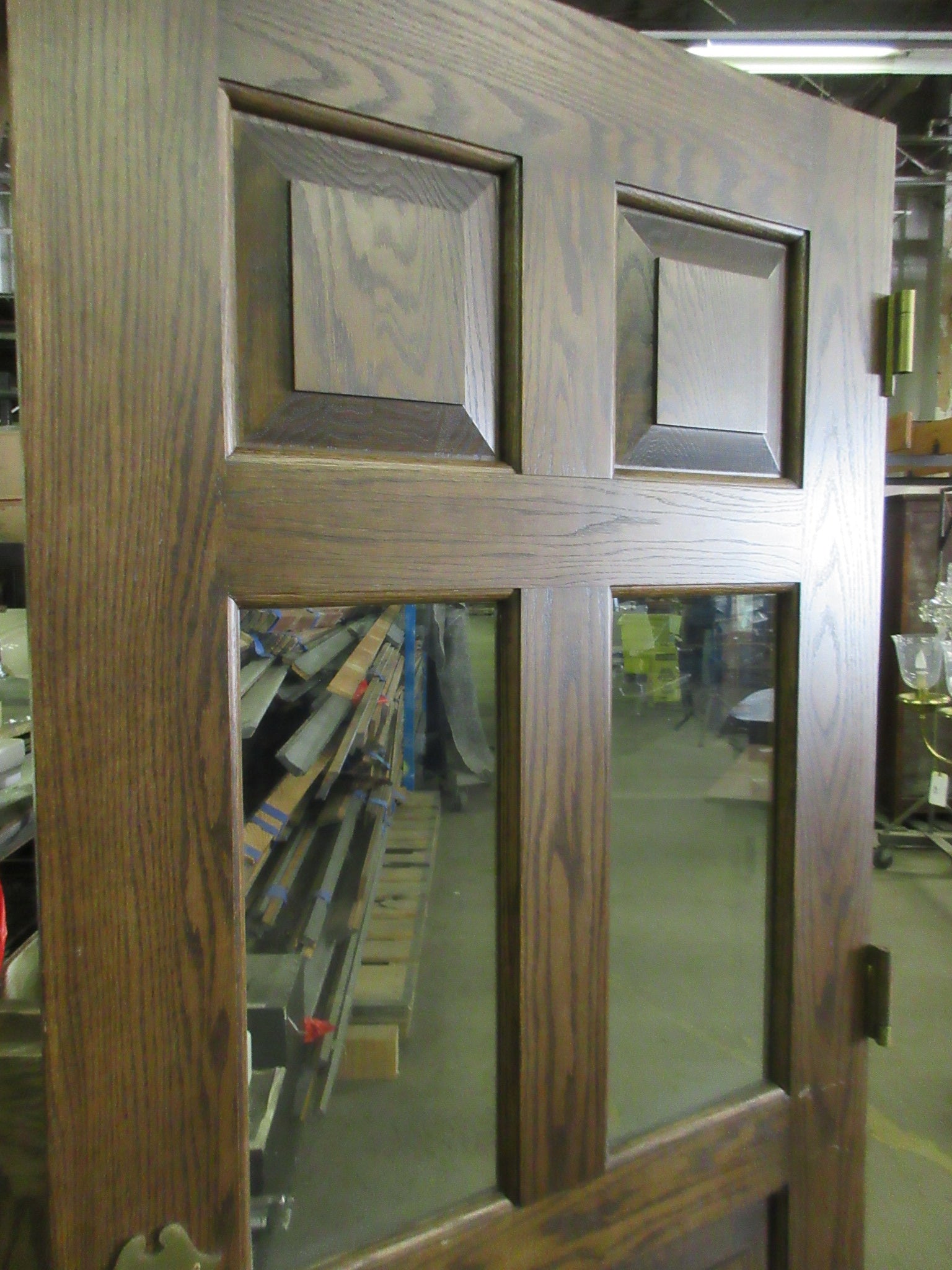 Four Panel Door with Two Glass Lites 35 3/4" (No Mortise)