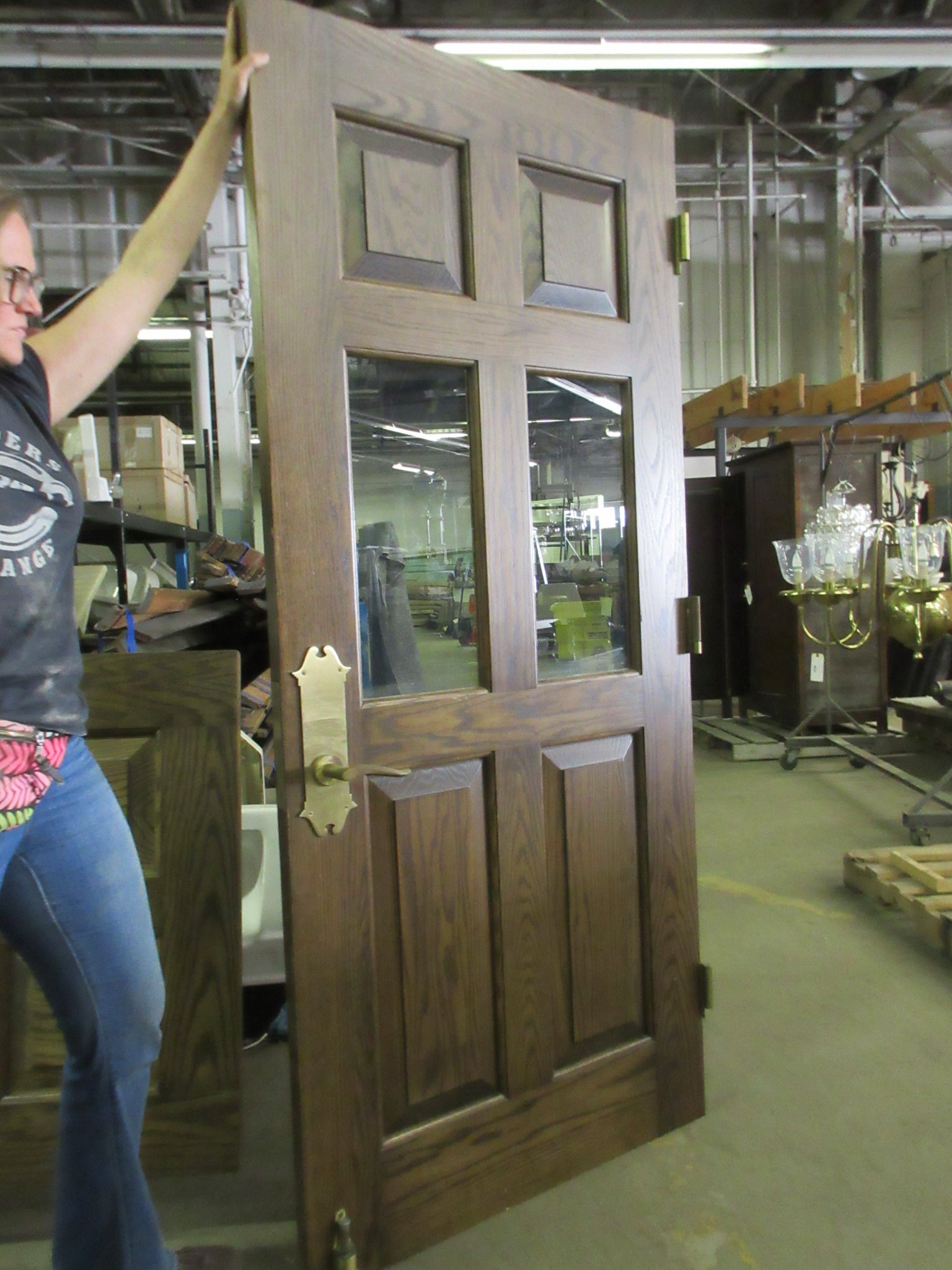 Four Panel Door with Two Glass Lites 35 3/4" (No Mortise)