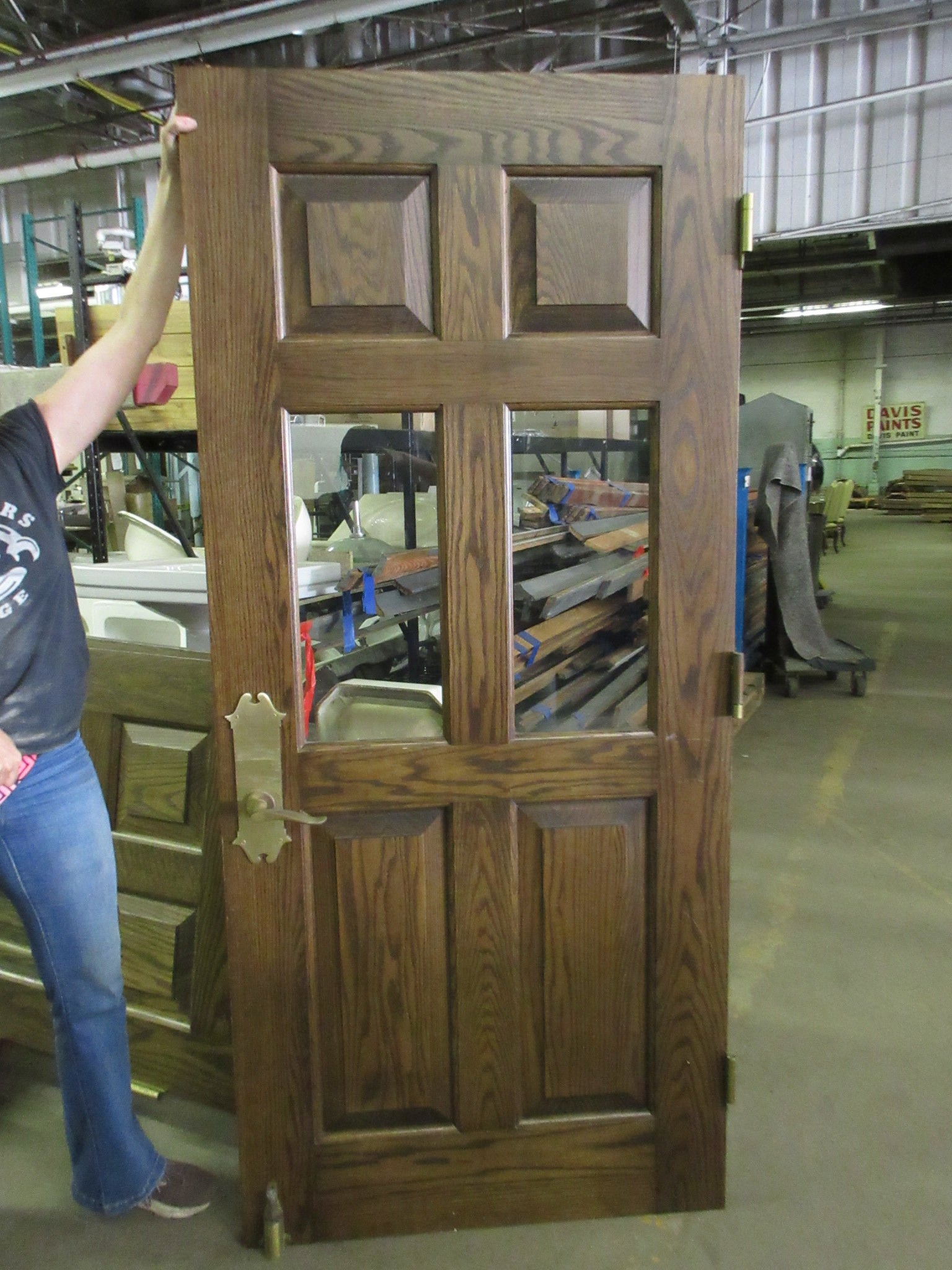 Four Panel Door with Two Glass Lites 35 3/4" (With Mortise Opening)