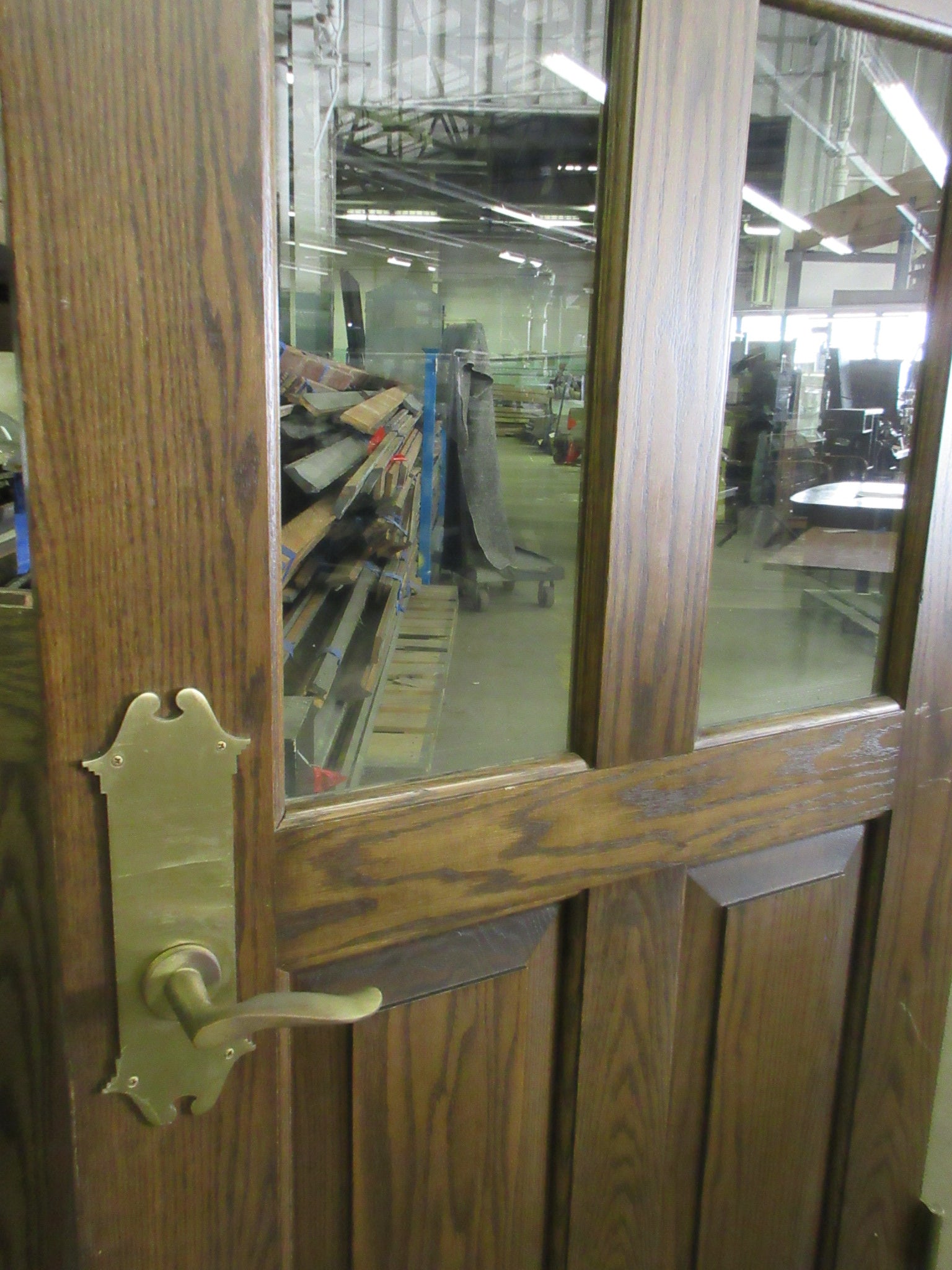 Four Panel Door with Two Glass Lites 35 3/4" (With Mortise Opening)