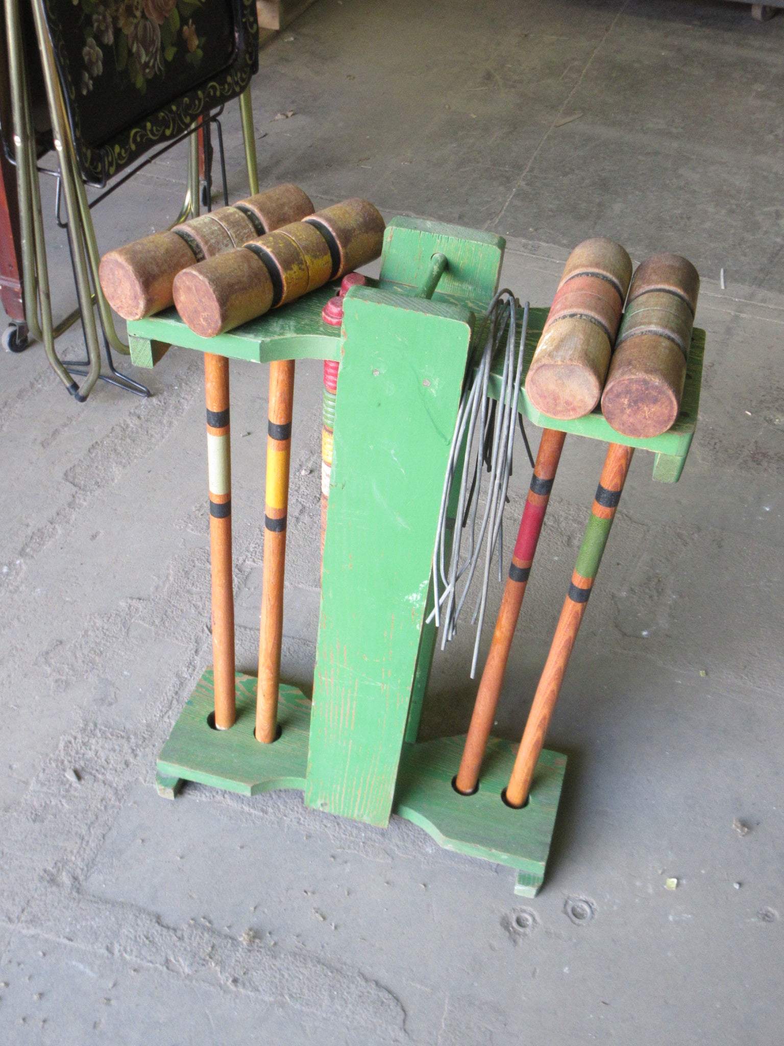 Vintage Wood Croquet Set (No Balls)