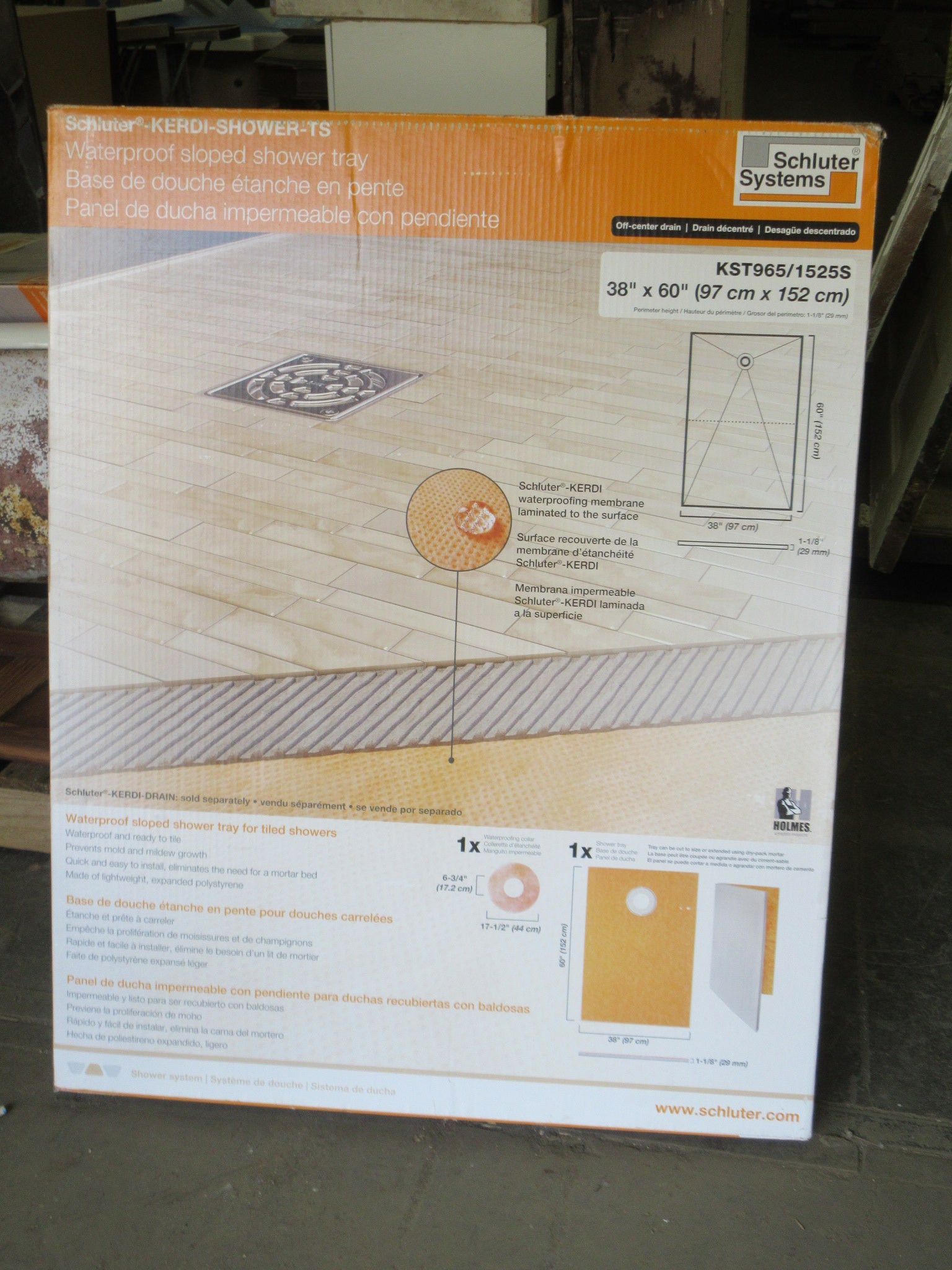 Schluter Sloped Off-Center Shower Tray
