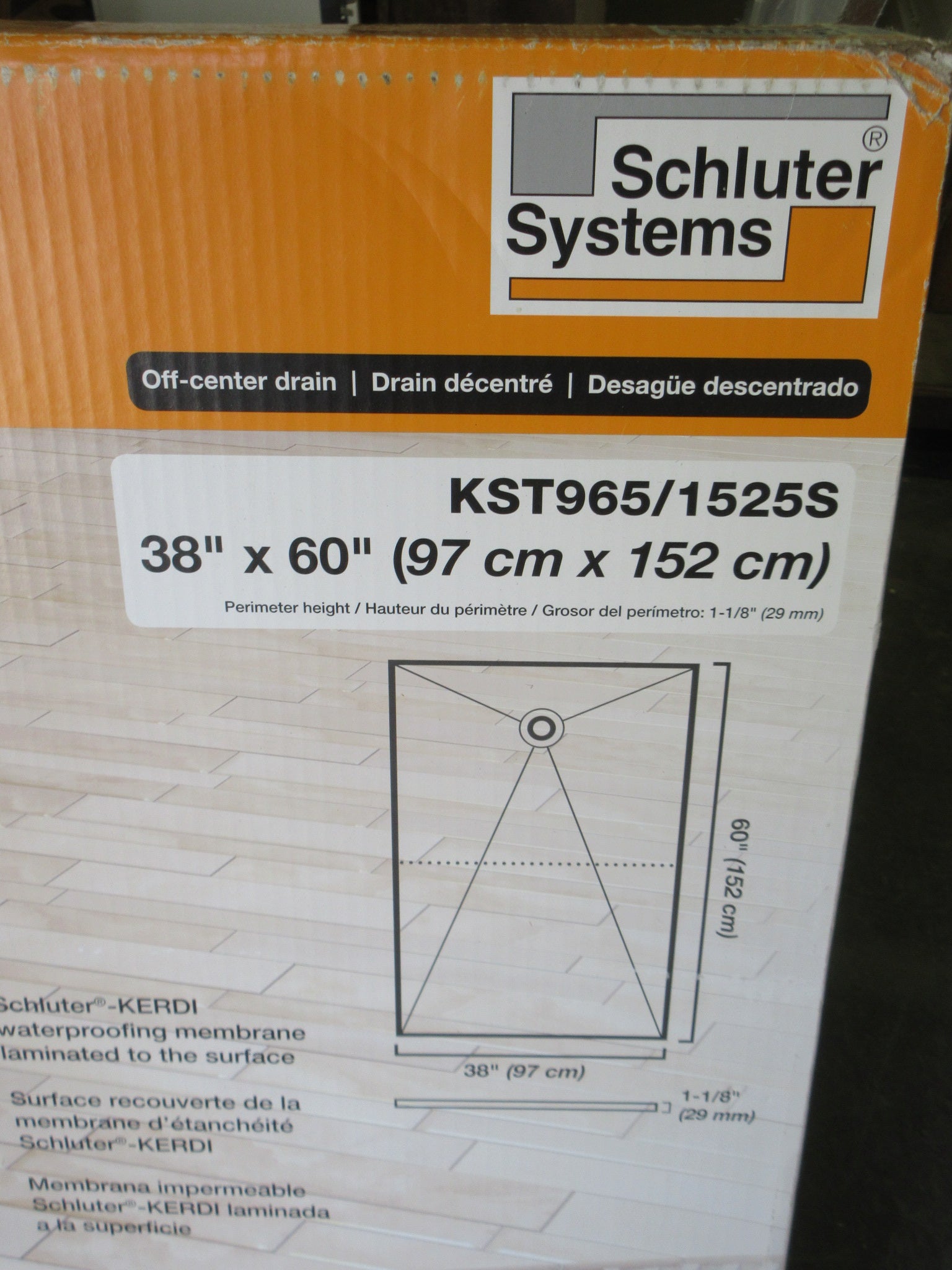 Schluter Sloped Off-Center Shower Tray