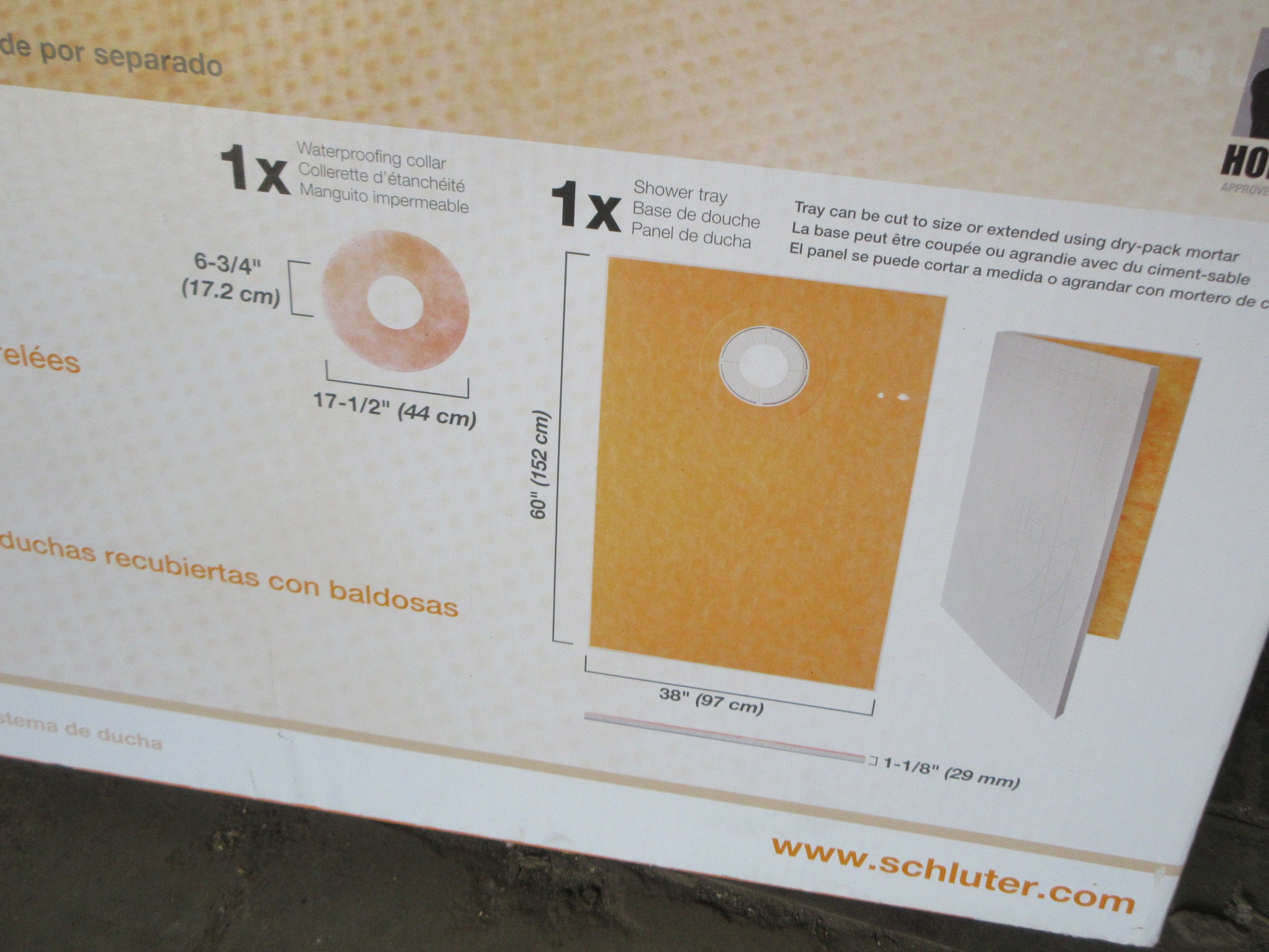 Schluter Sloped Off-Center Shower Tray