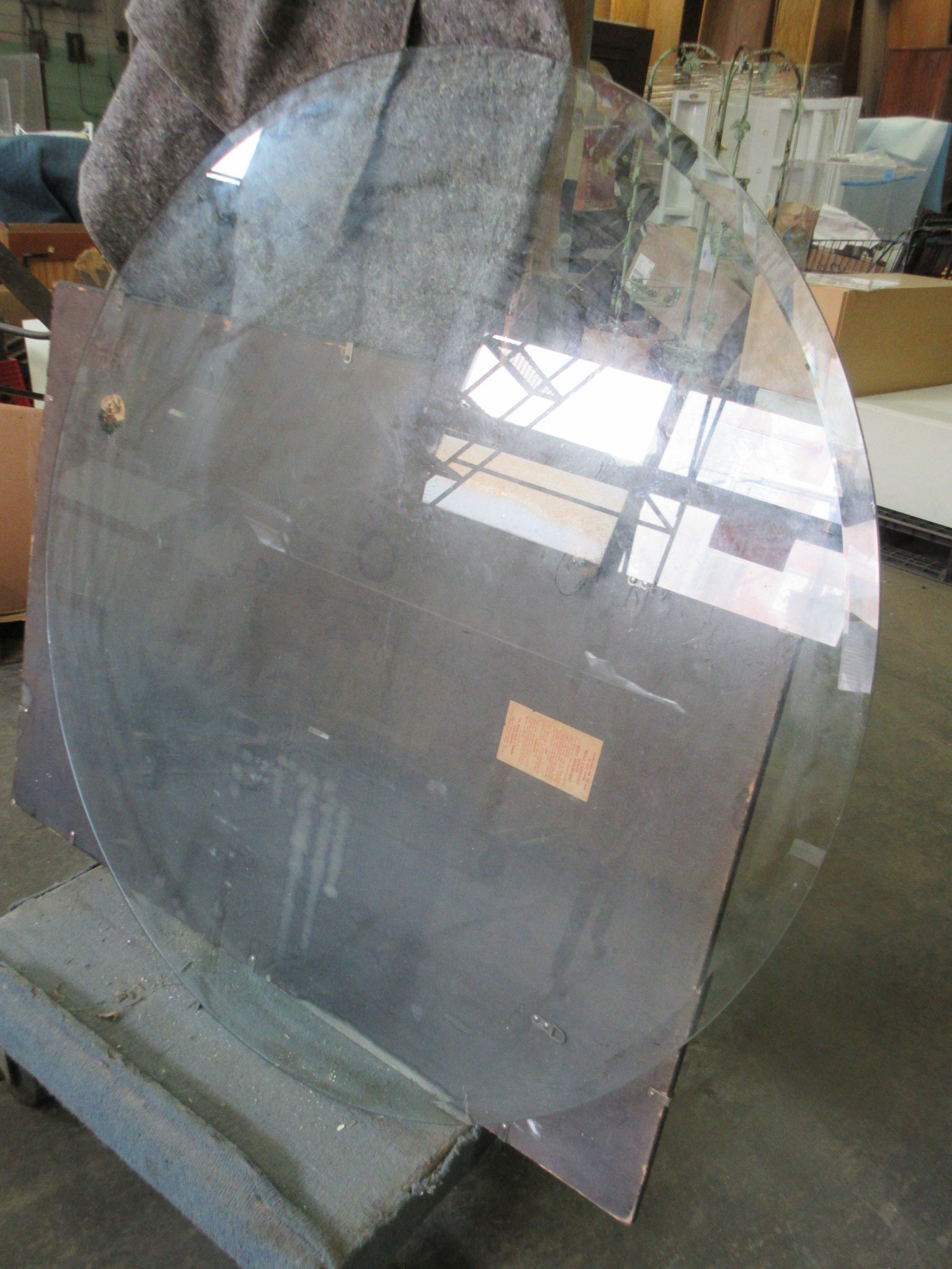 Beveled Round Glass Table Top 42"