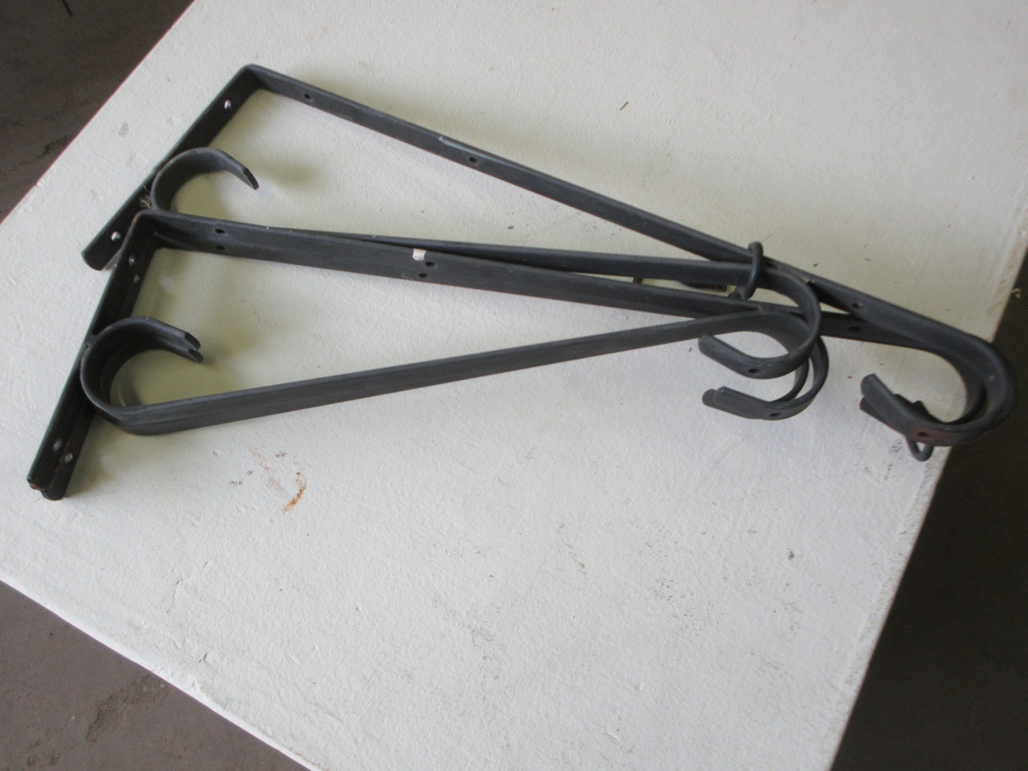 Black Cast Wall Mount Pot Hangers (Set of Three)