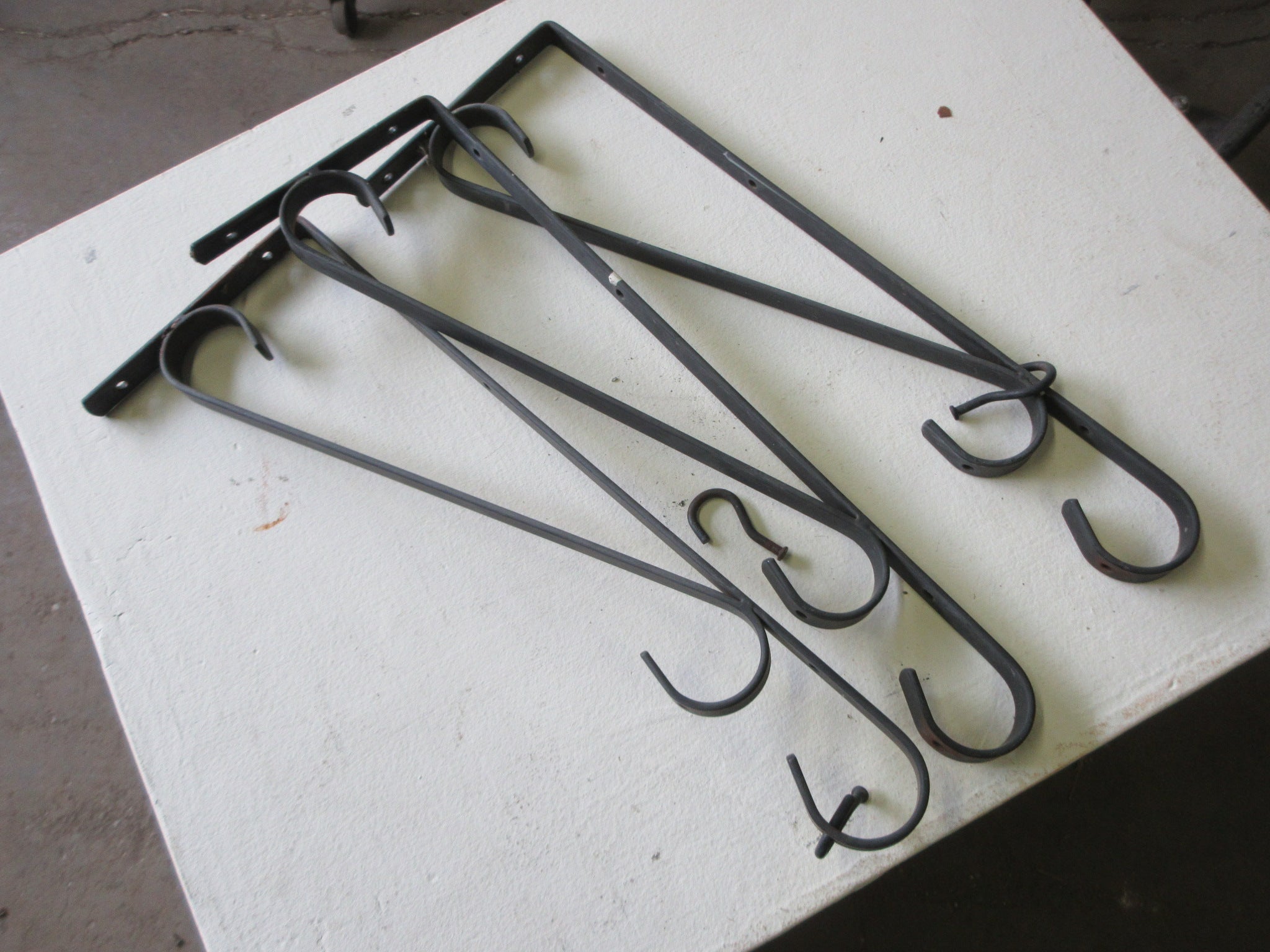 Black Cast Wall Mount Pot Hangers (Set of Three)