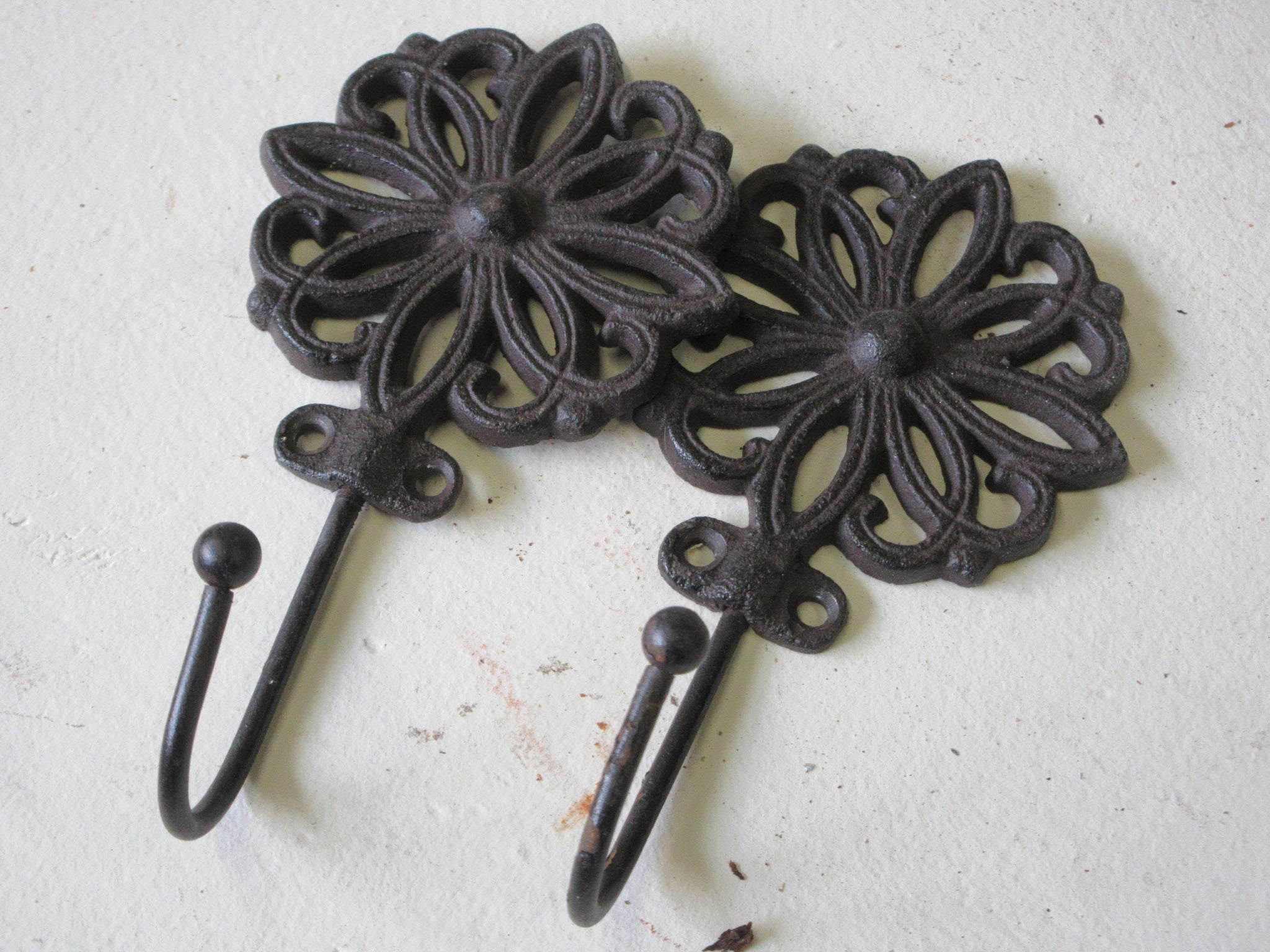 Decorative Metal Wall Hooks (Pair of Two)