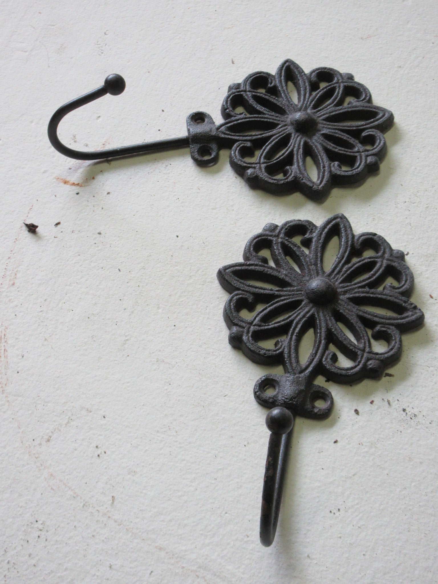 Decorative Metal Wall Hooks (Pair of Two)
