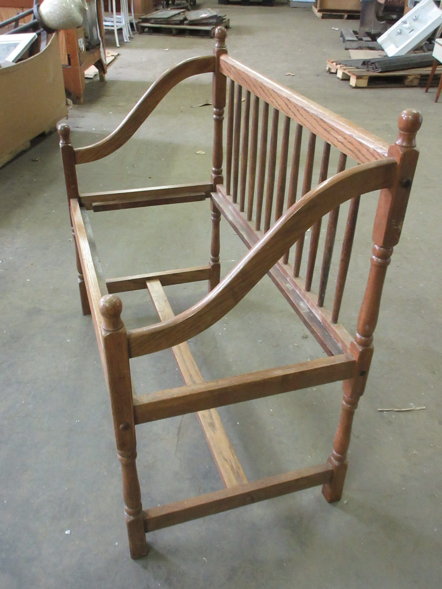 Vintage Wood Spindleback Bench (without seat)