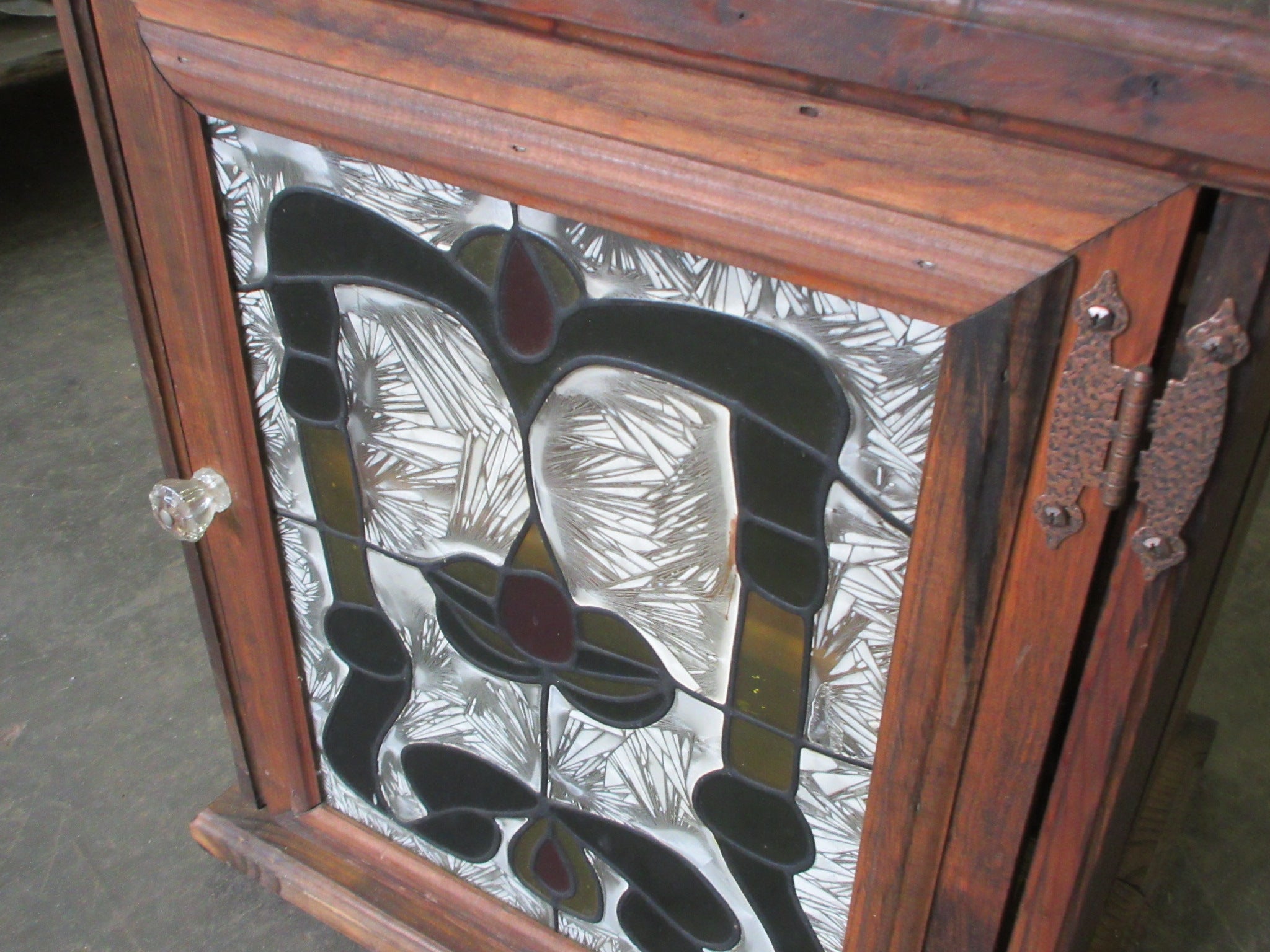 House of Woods Painted Glass Side Table with Storage