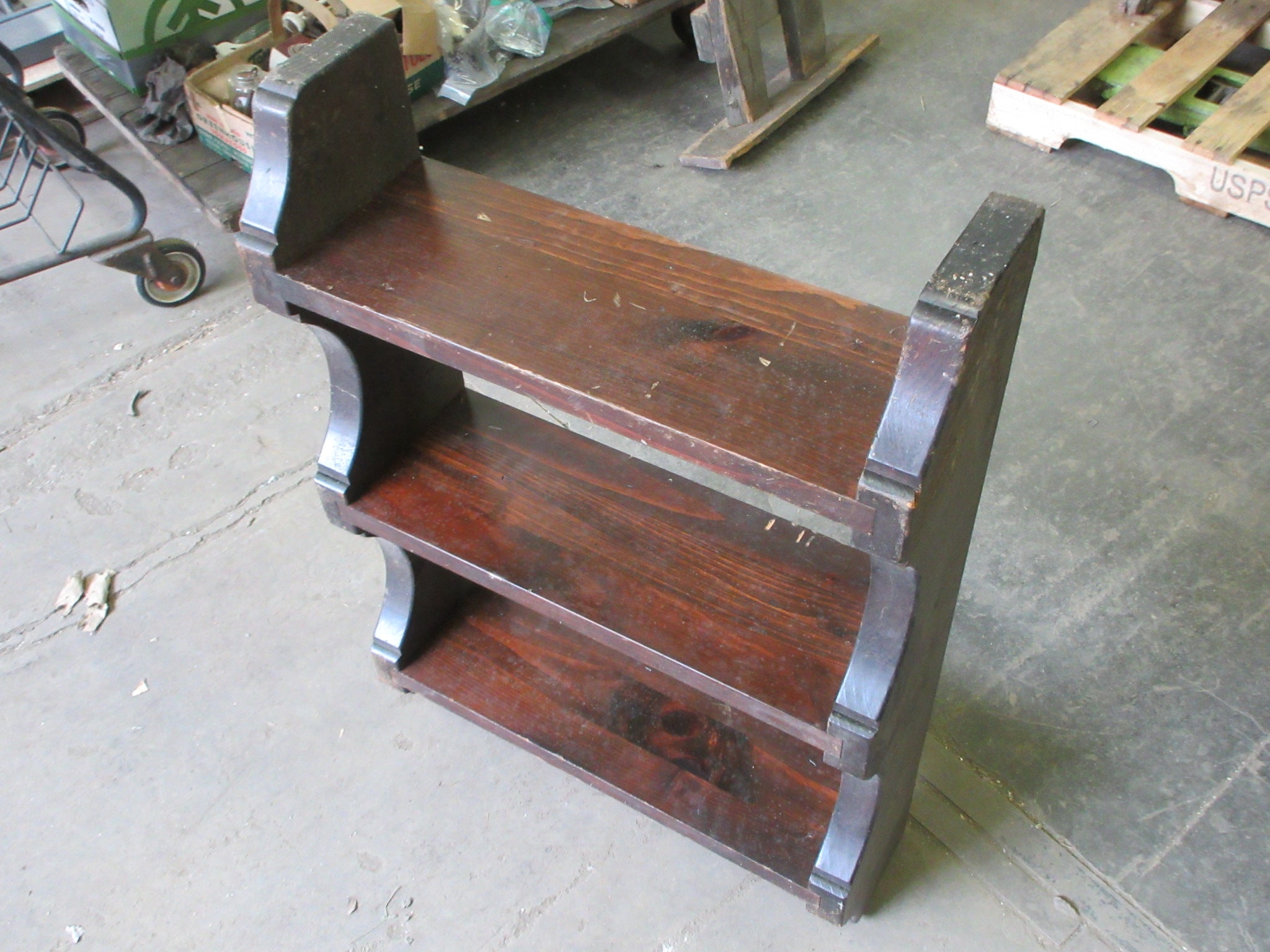 Vintage Solid Wood Three Tier Wall Shelf