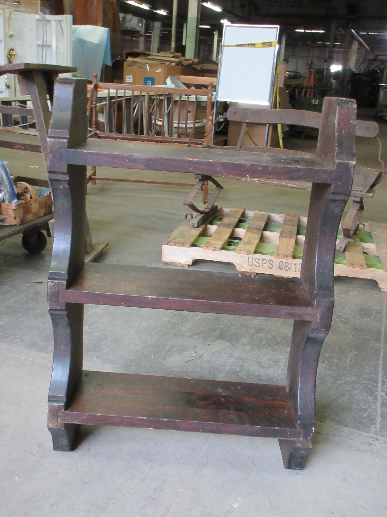 Vintage Solid Wood Three Tier Wall Shelf