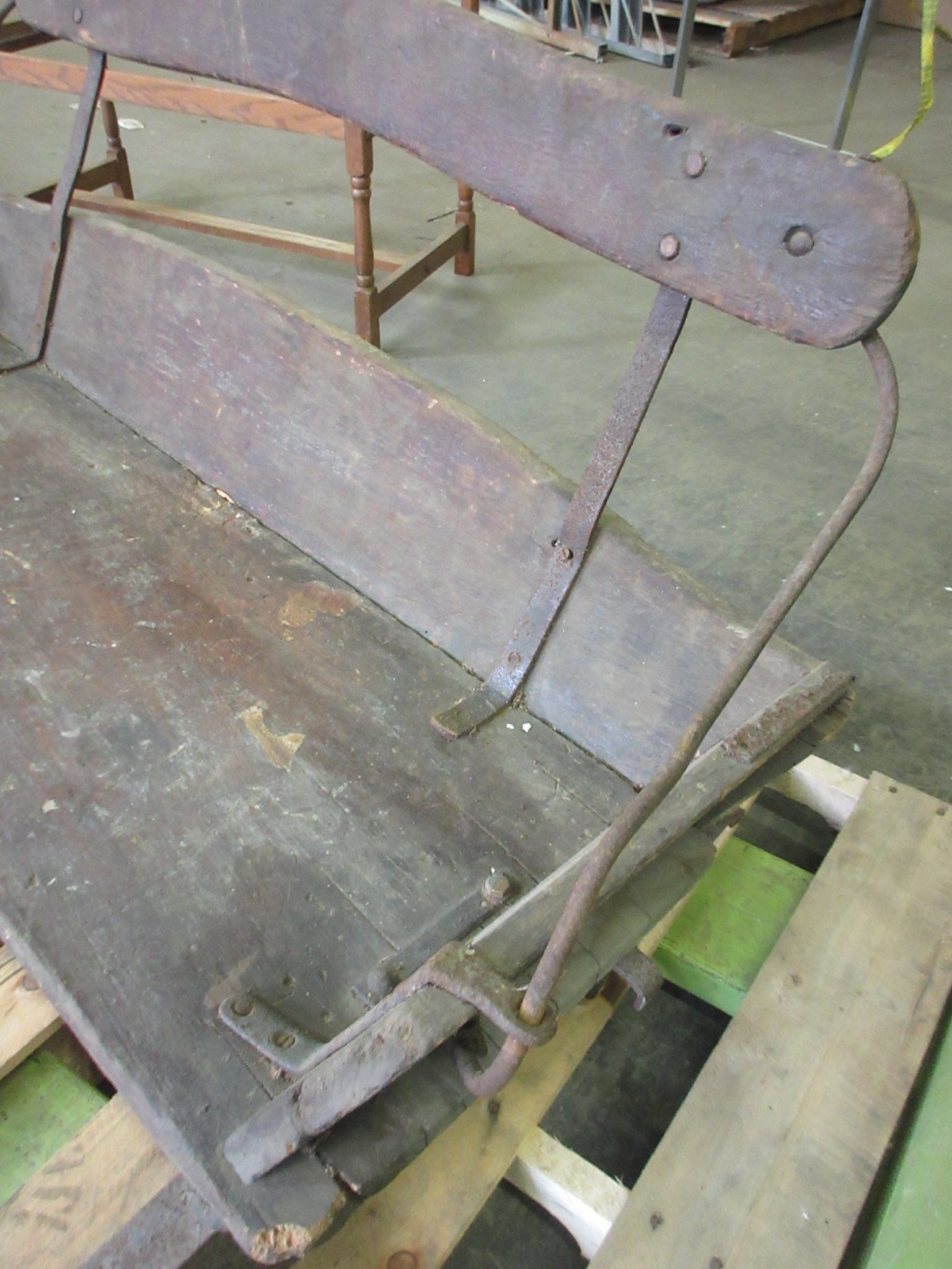 Antique Buggy Bench Seat with Cast Hardware