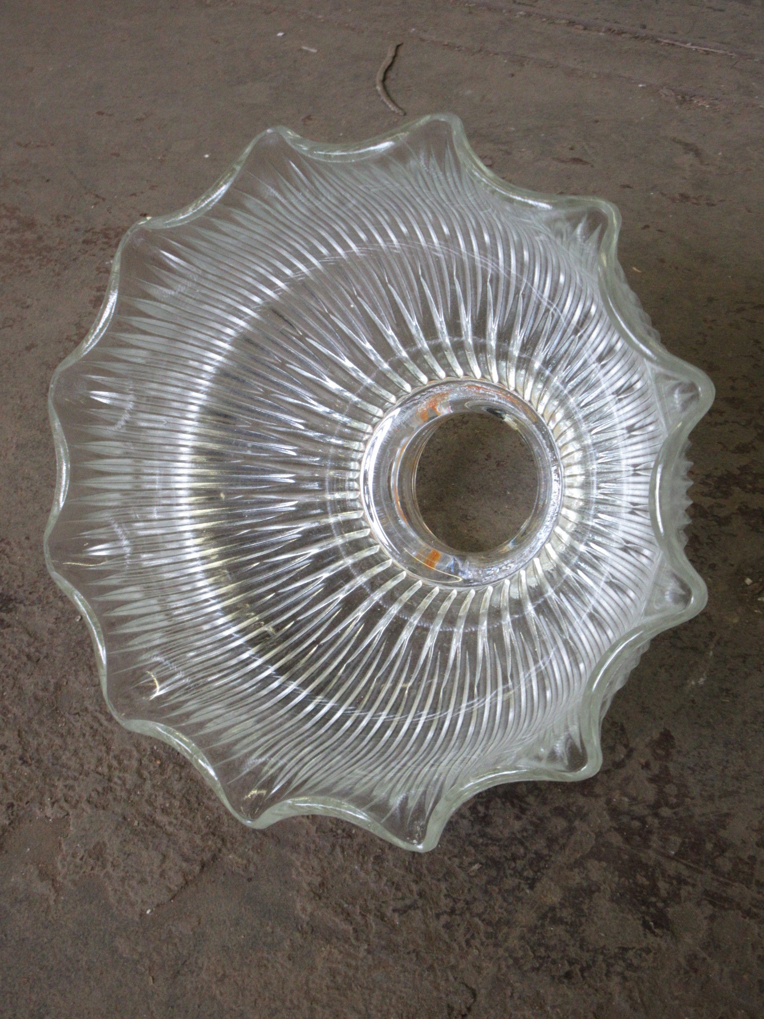 Fluted Holophane Glass Shade