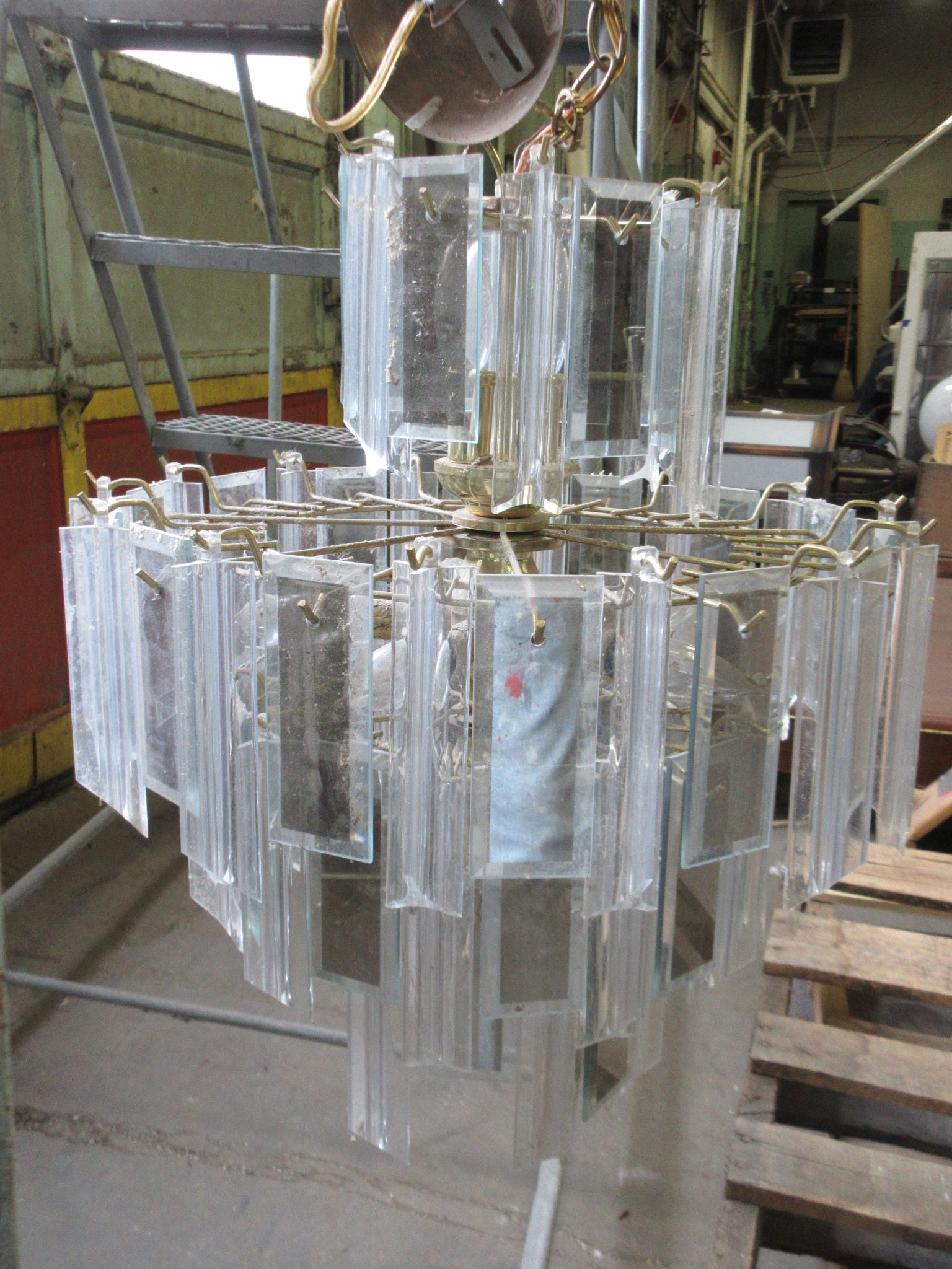 Ceiling Mount Three Tier Chandelier (As Is)