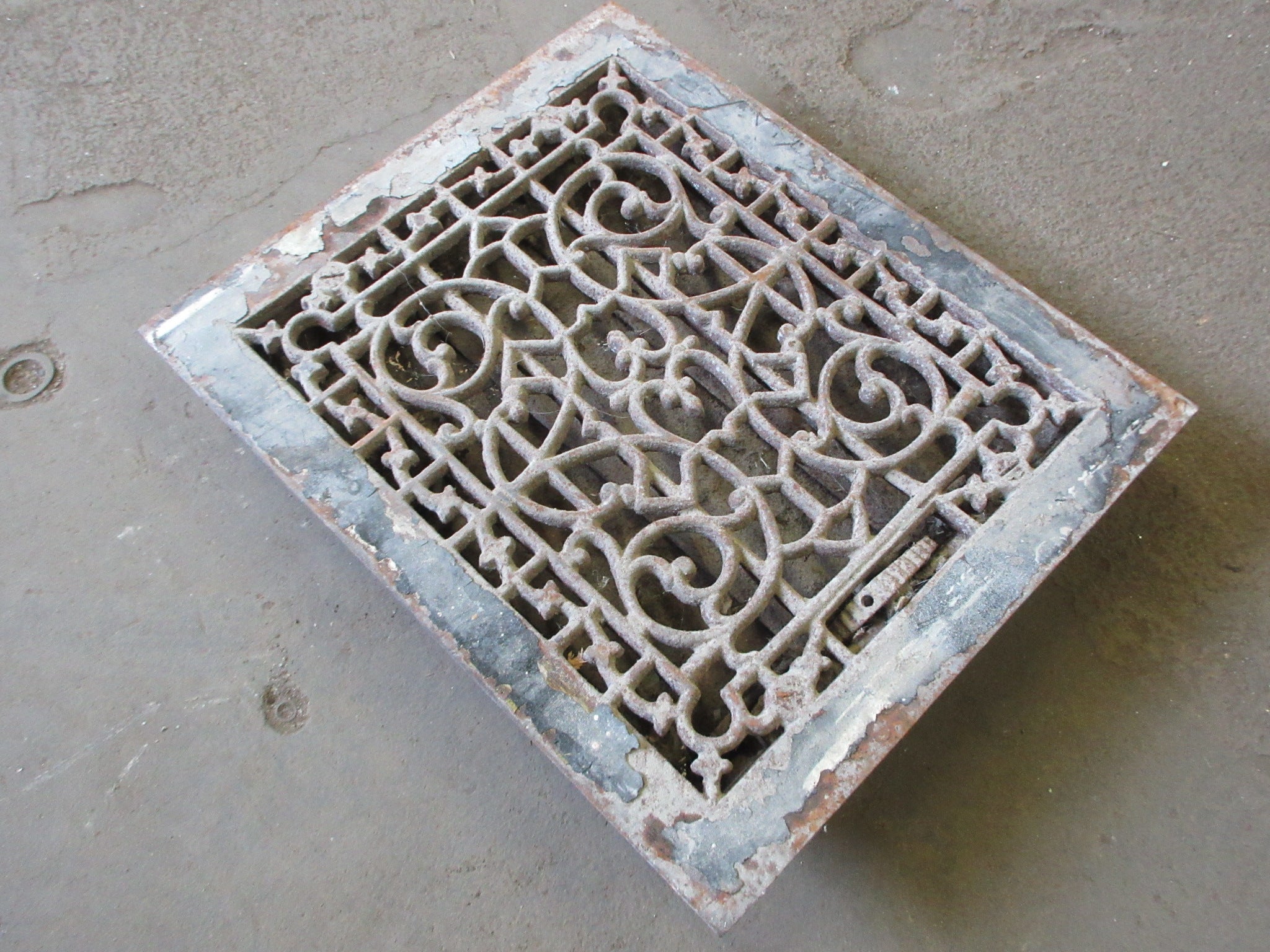 Vintage Cast Floor Register with Damper